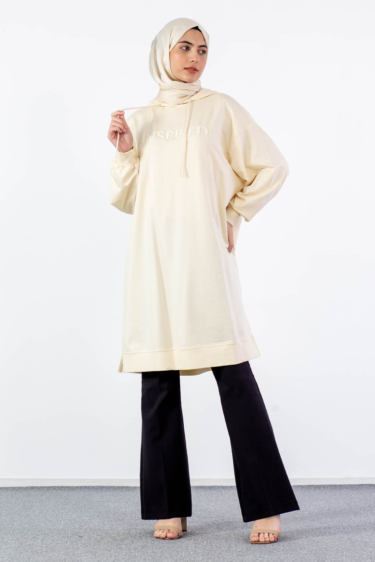 31820 Kapş Tunik Tek - A_bej - 1