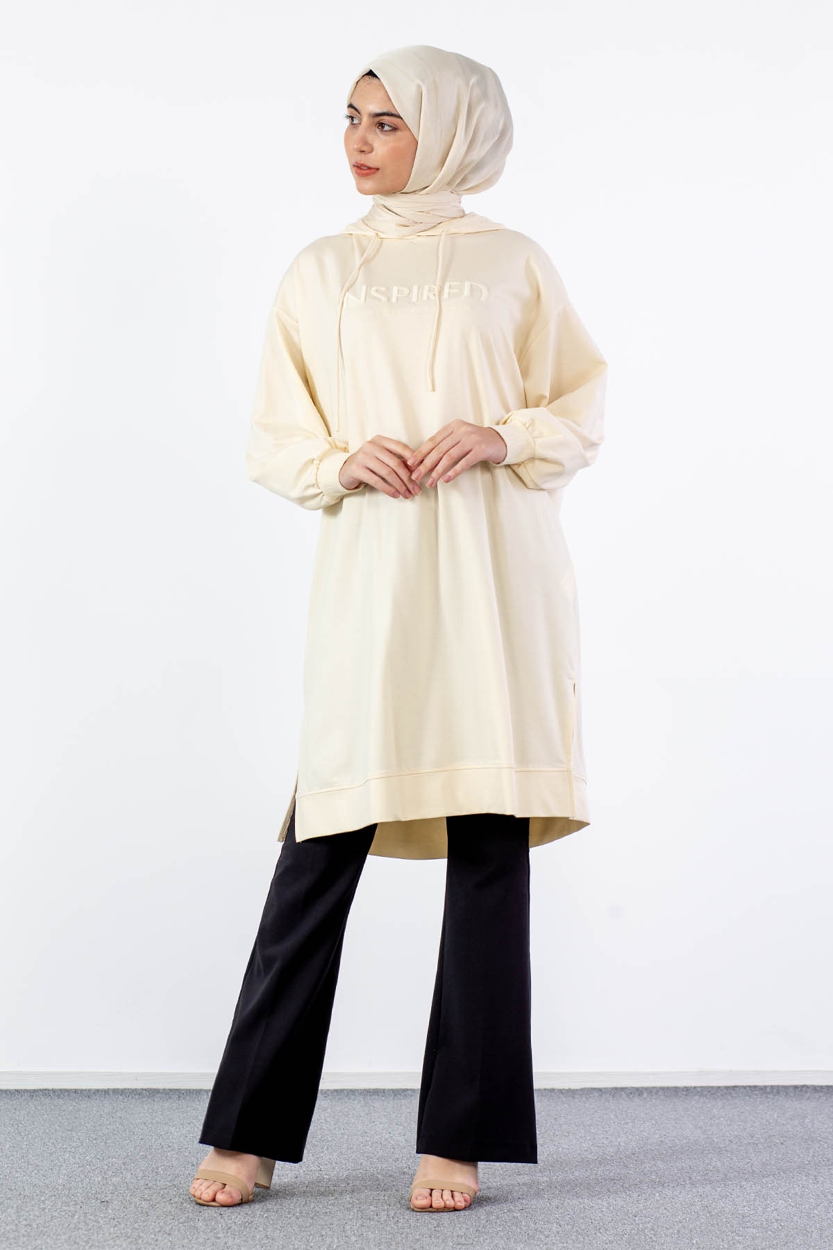 31820 Kapş Tunik Tek - A_bej - 2