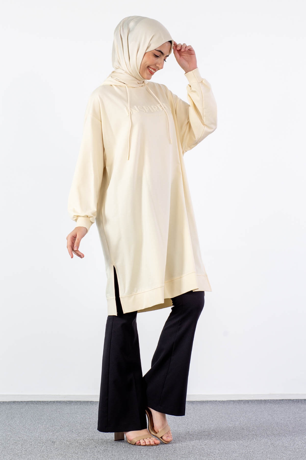 31820 Kapş Tunik Tek - A_bej - 4