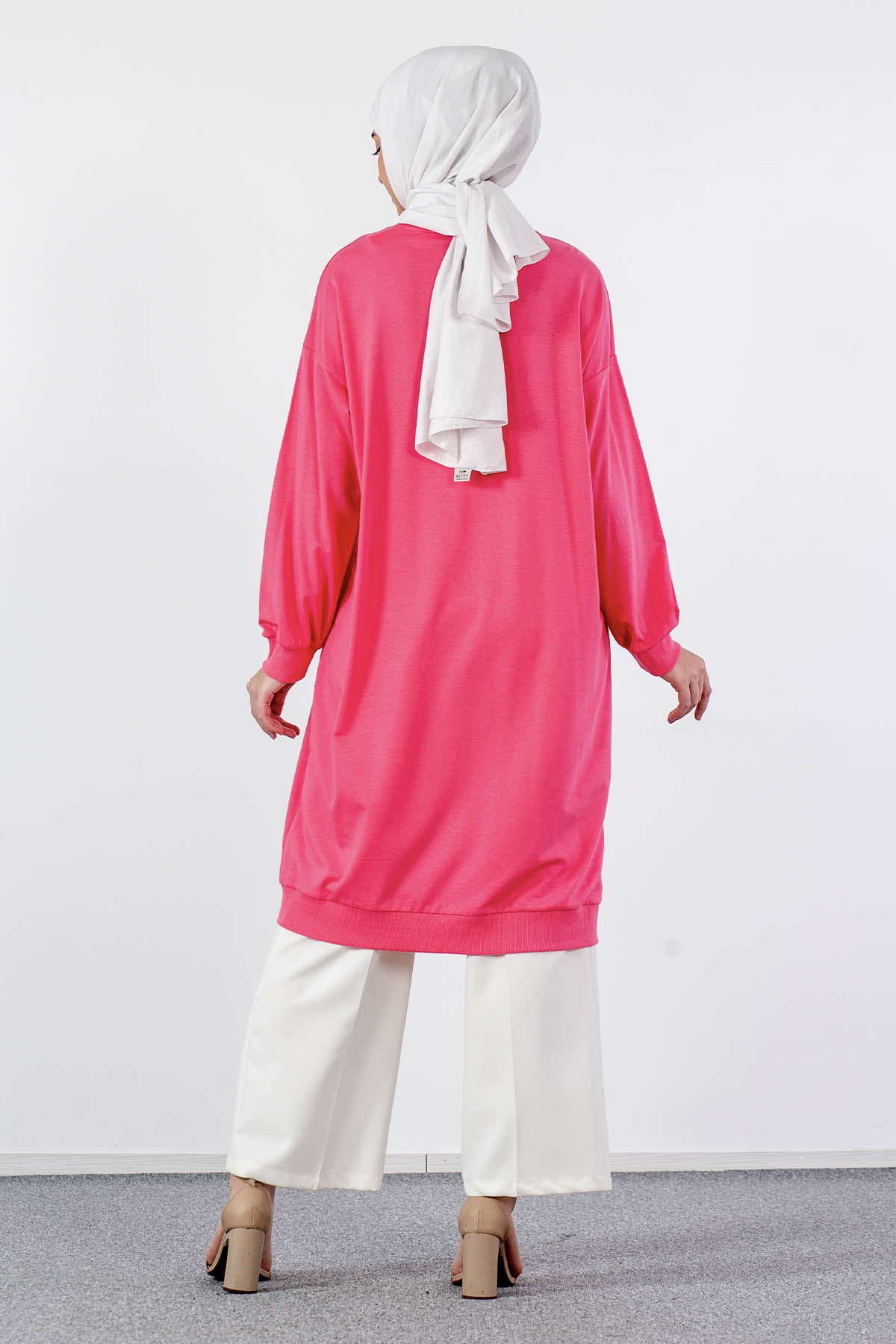 31834 Uzun Tunik Tek - Pembe - 5
