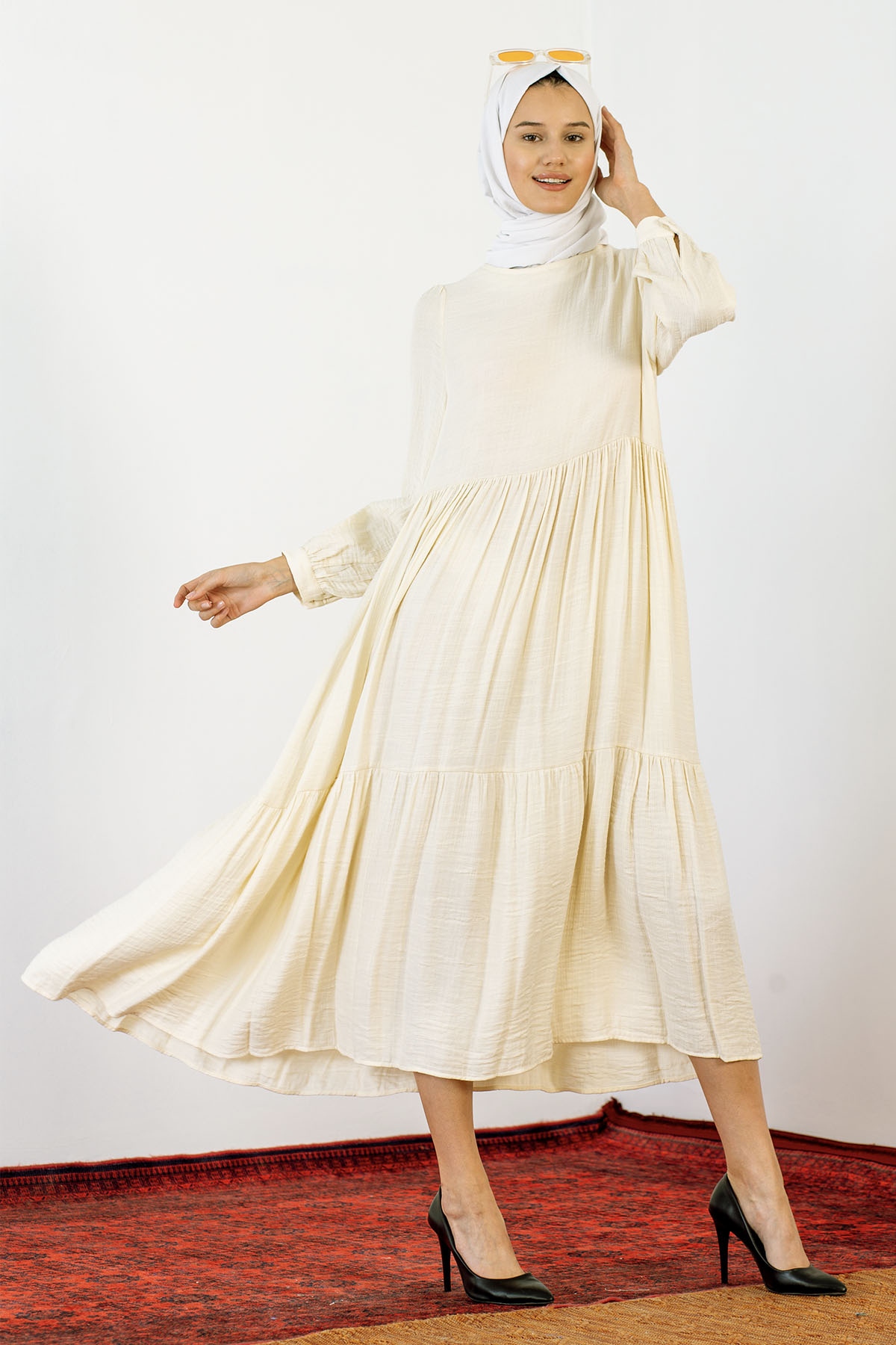 32010 Katli Elbise S-m-l - Ekru - 2