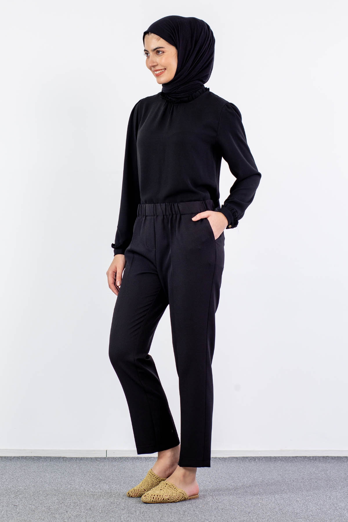 3210 Pantolon 44-54 - Siyah - - 3