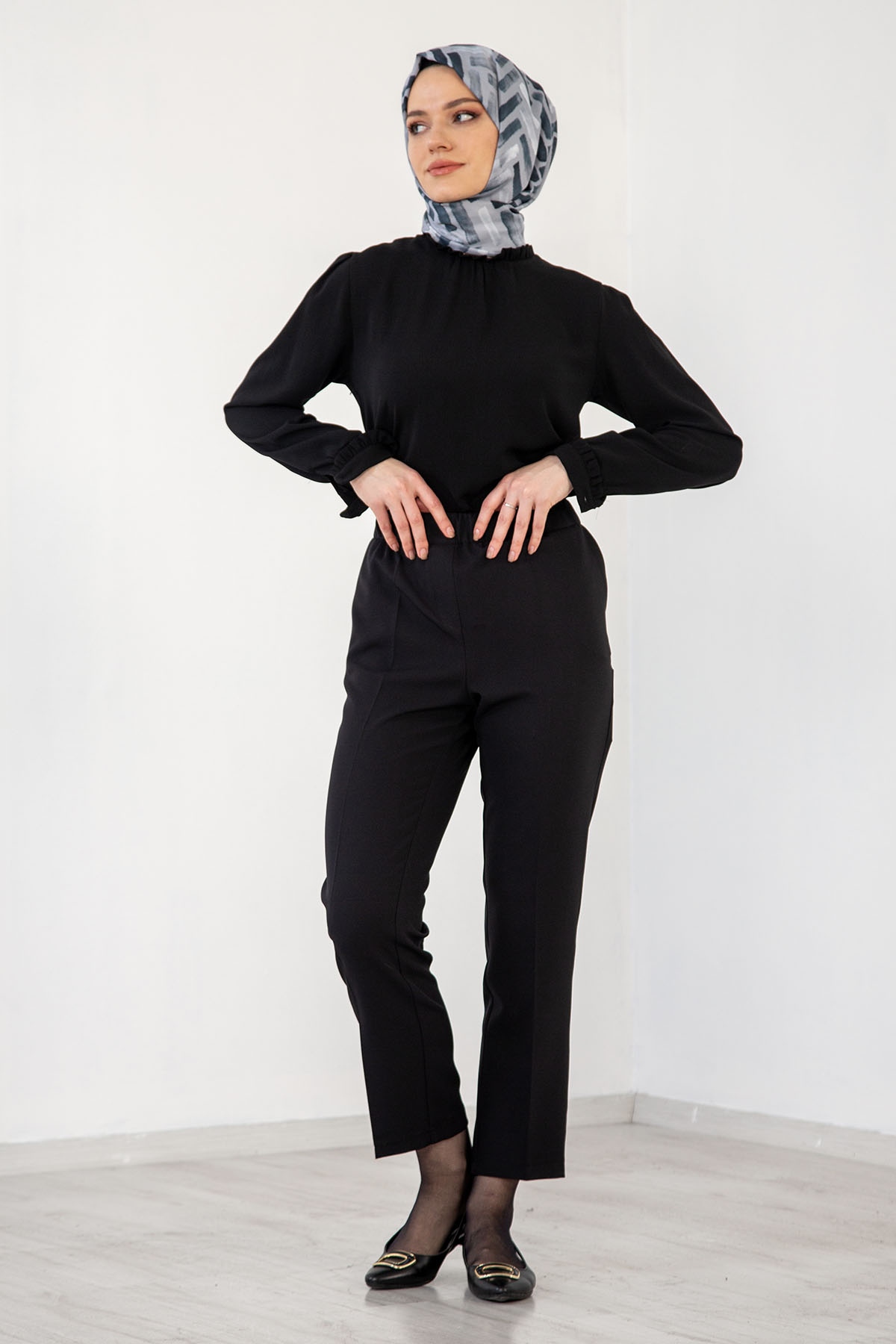 3210 Pantolon 44-54 -Siyah - 1