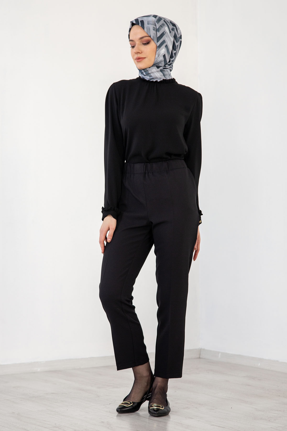 3210 Pantolon 44-54 -Siyah - 2