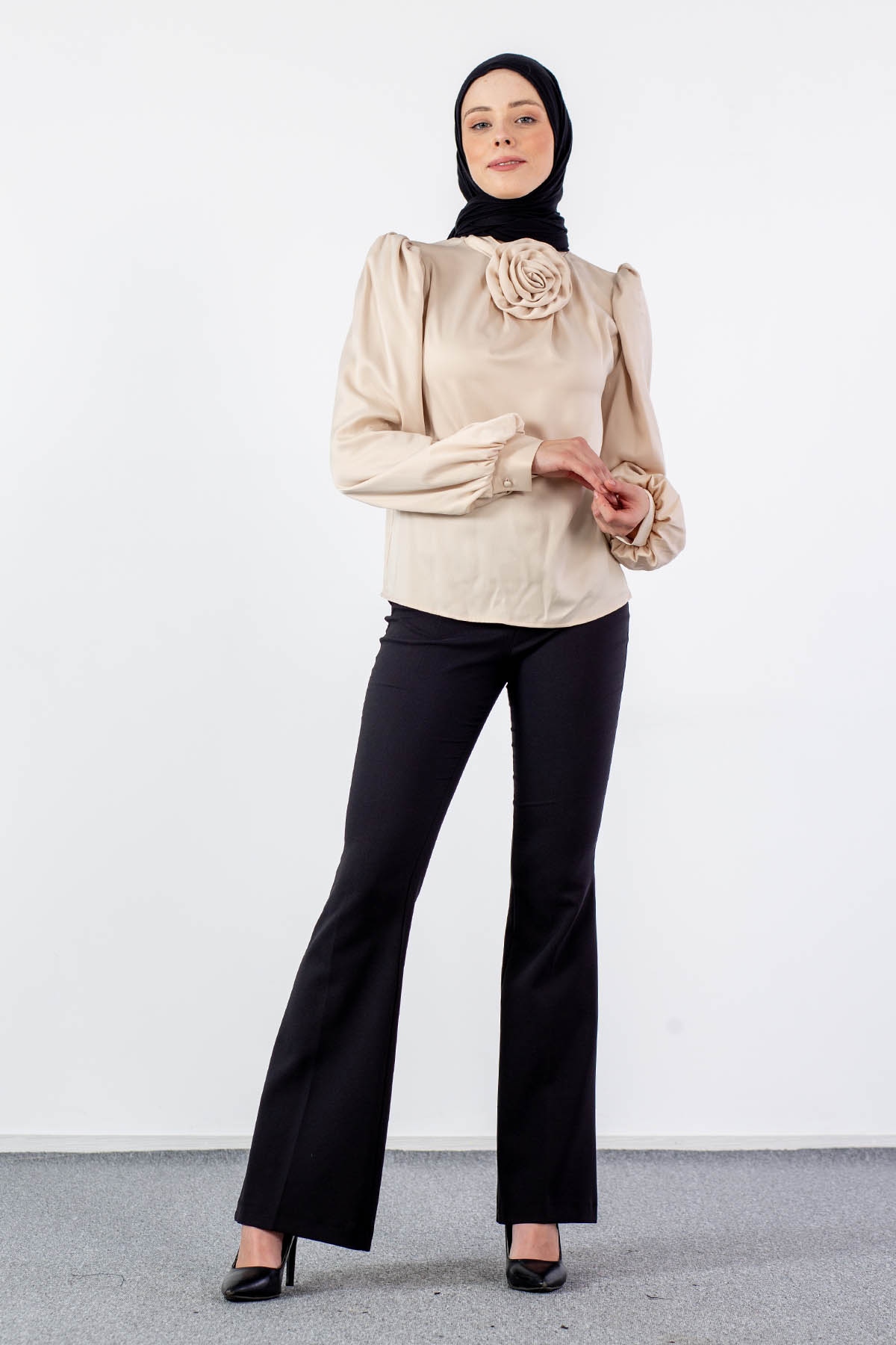 32148 şik Gömlek S-m-l-xl - Bej - 1