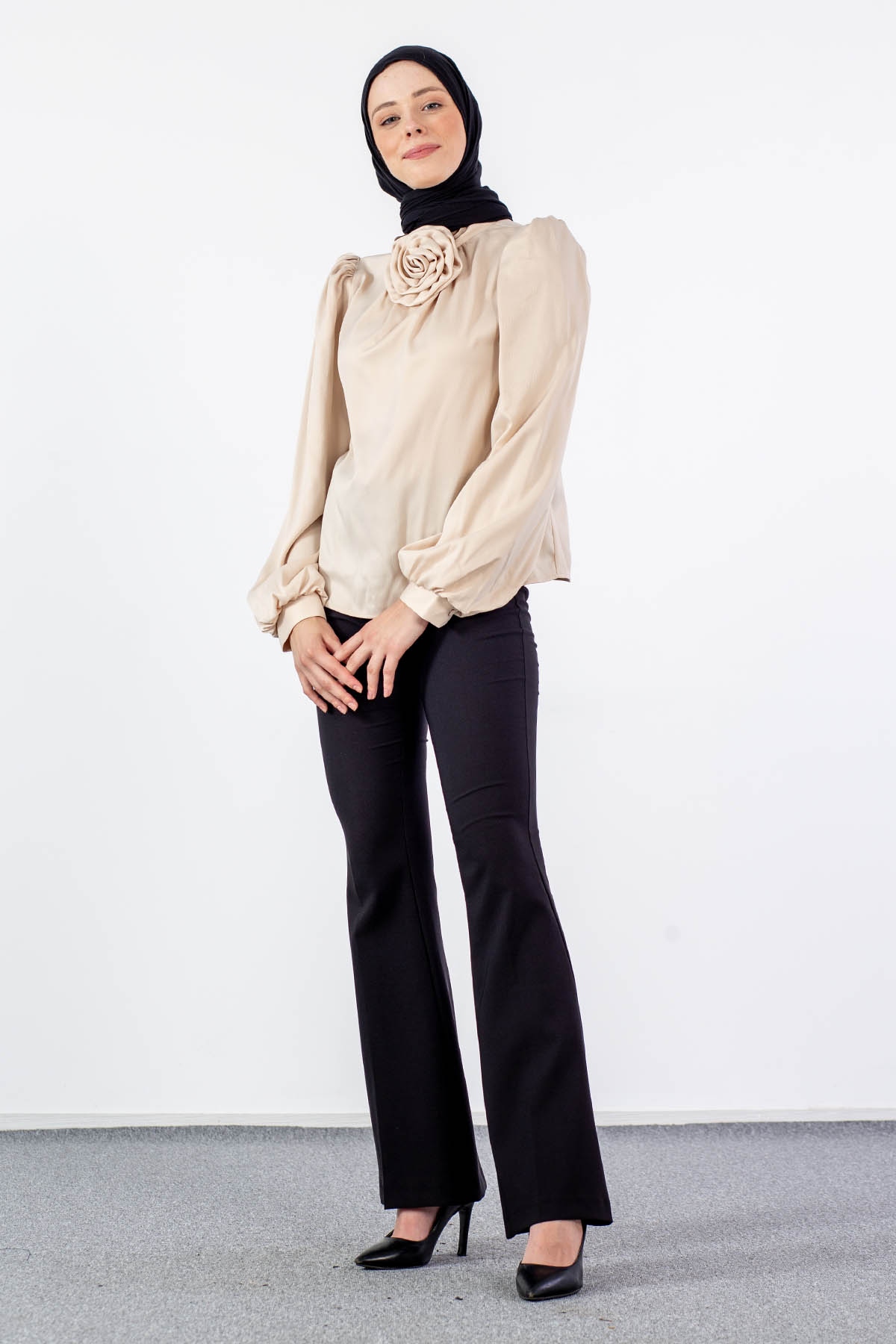 32148 şik Gömlek S-m-l-xl - Bej - 2