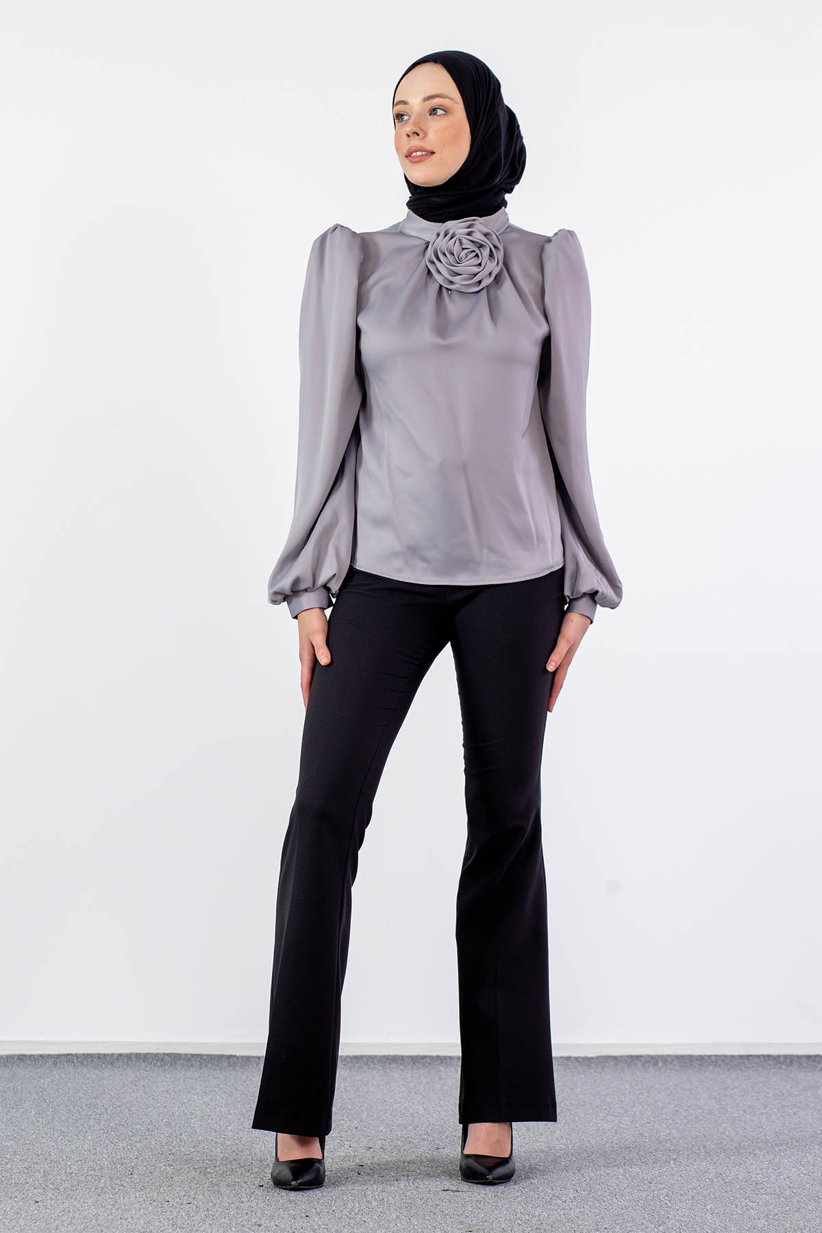 32148 şik Gömlek S-m-l-xl - Gri - 1