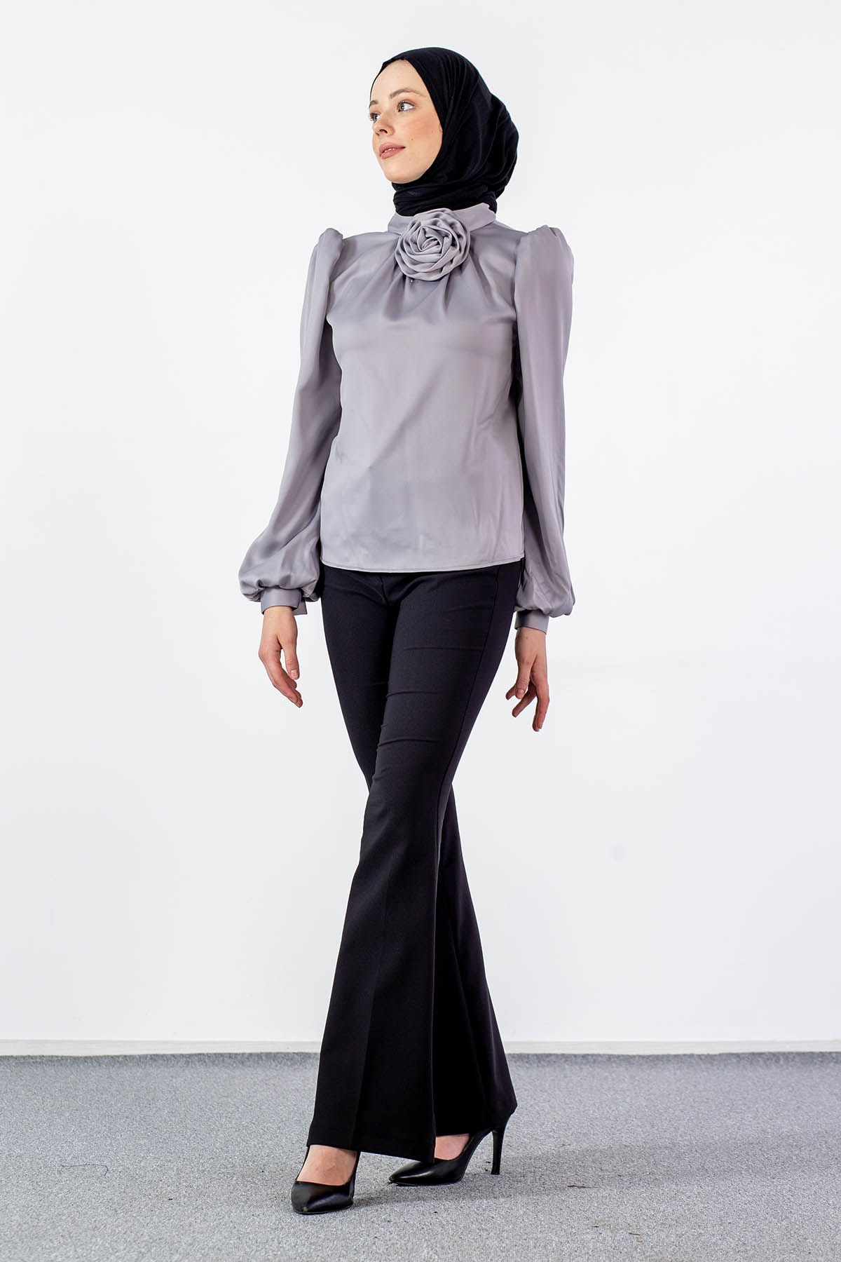 32148 şik Gömlek S-m-l-xl - Gri - 3