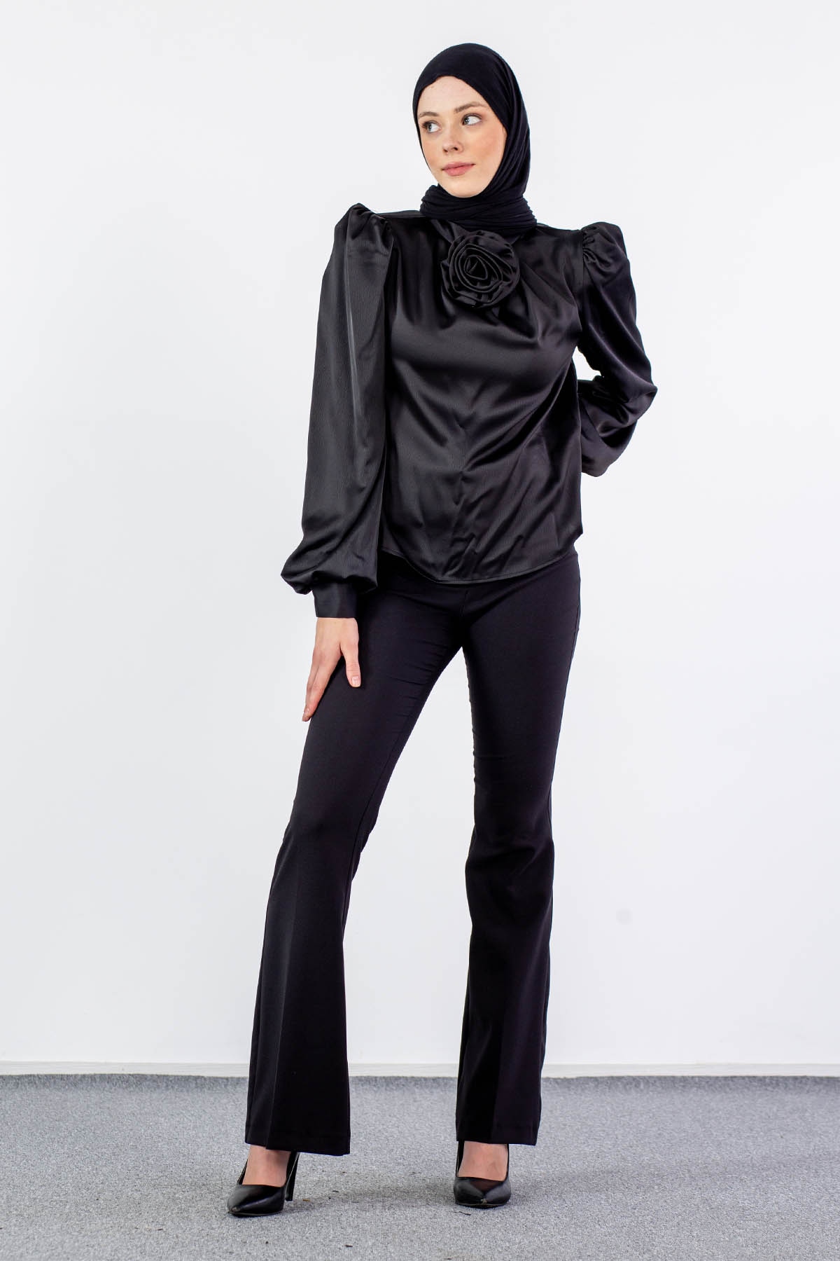 32148 şik Gömlek S-m-l-xl - Siyah - 1