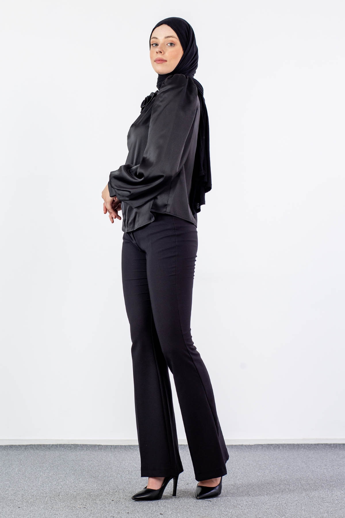 32148 şik Gömlek S-m-l-xl - Siyah - 3