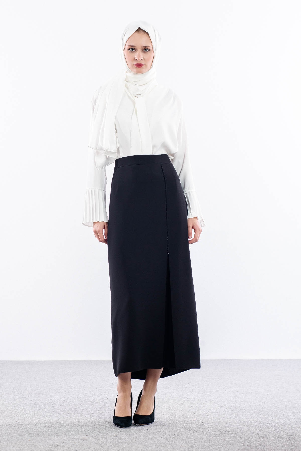 3230 Etek 44-54 Sim Biye - Siyah - 1