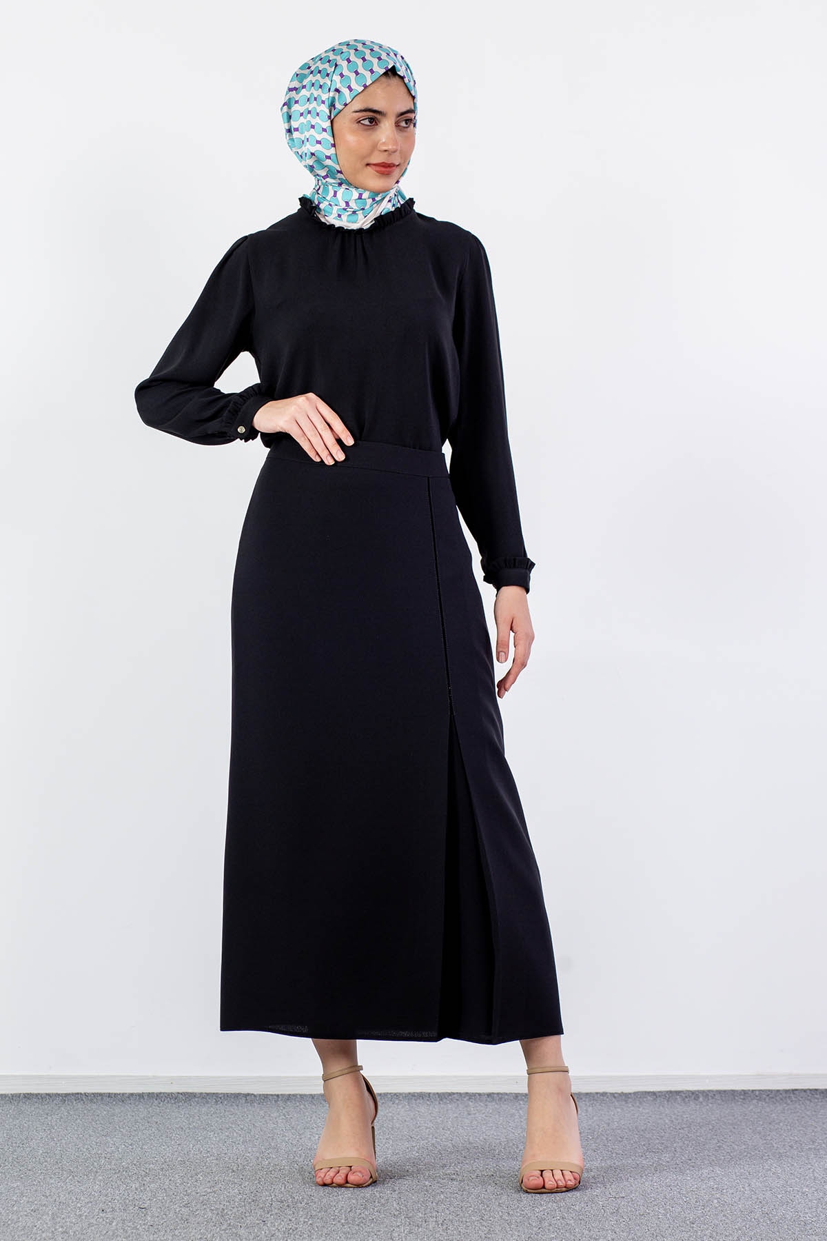 3230 şik Etek 44-54 - Siyah - 1