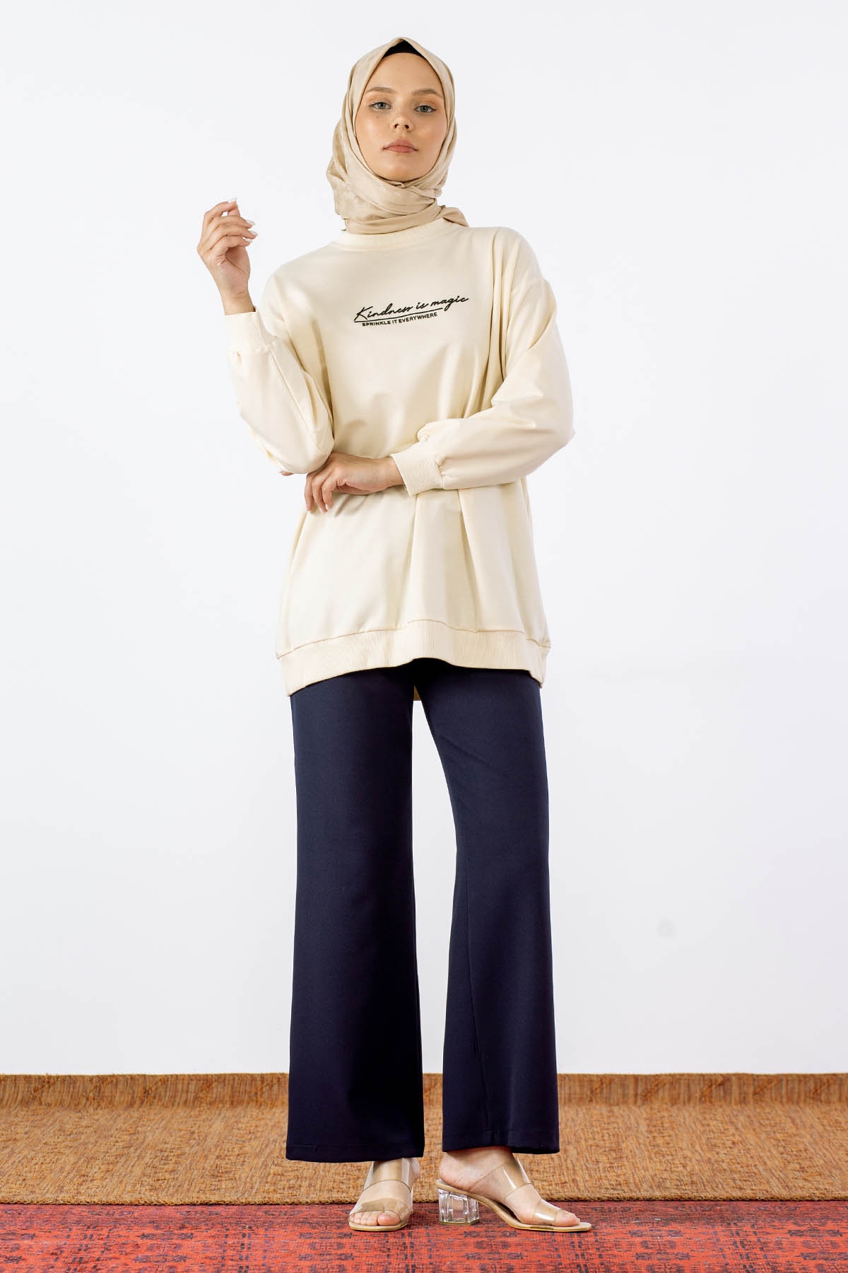 32345 Tunik Tek Baski - Bej - 1