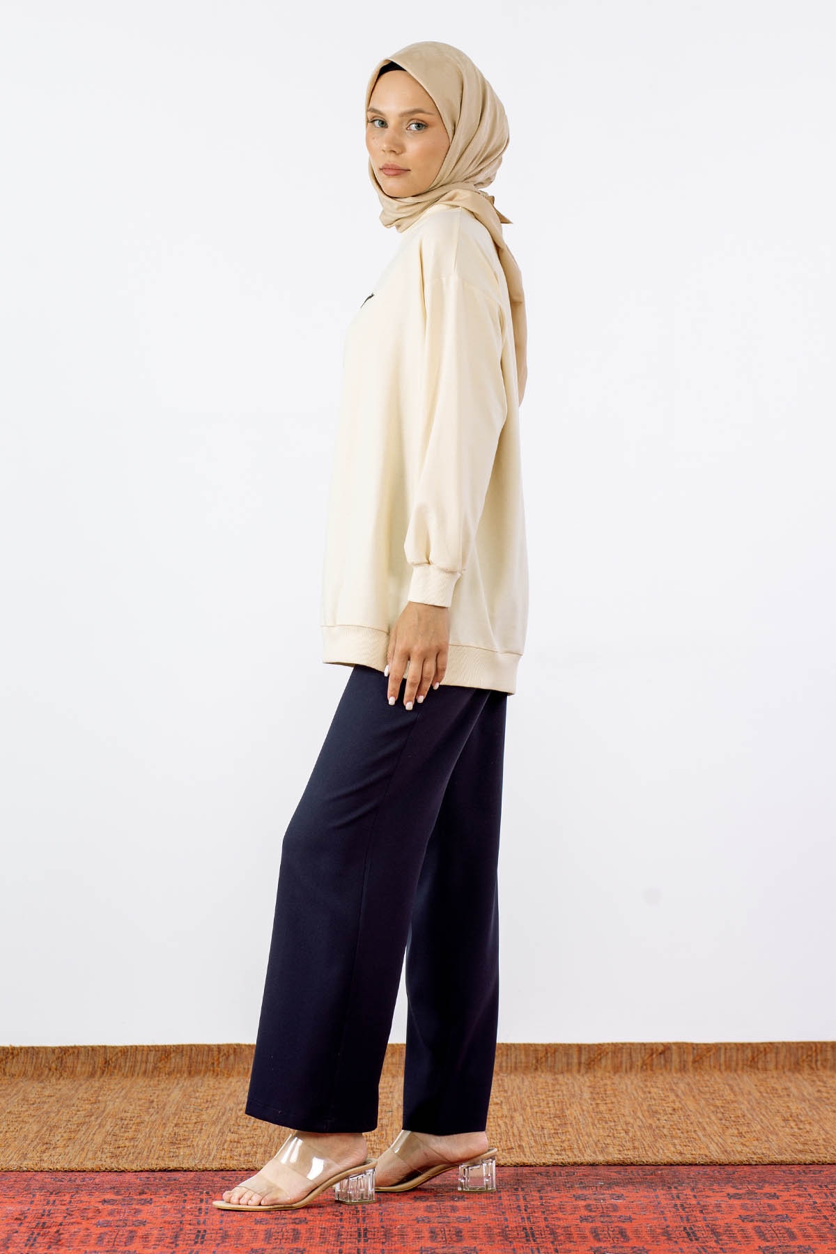 32345 Tunik Tek Baski - Bej - 2