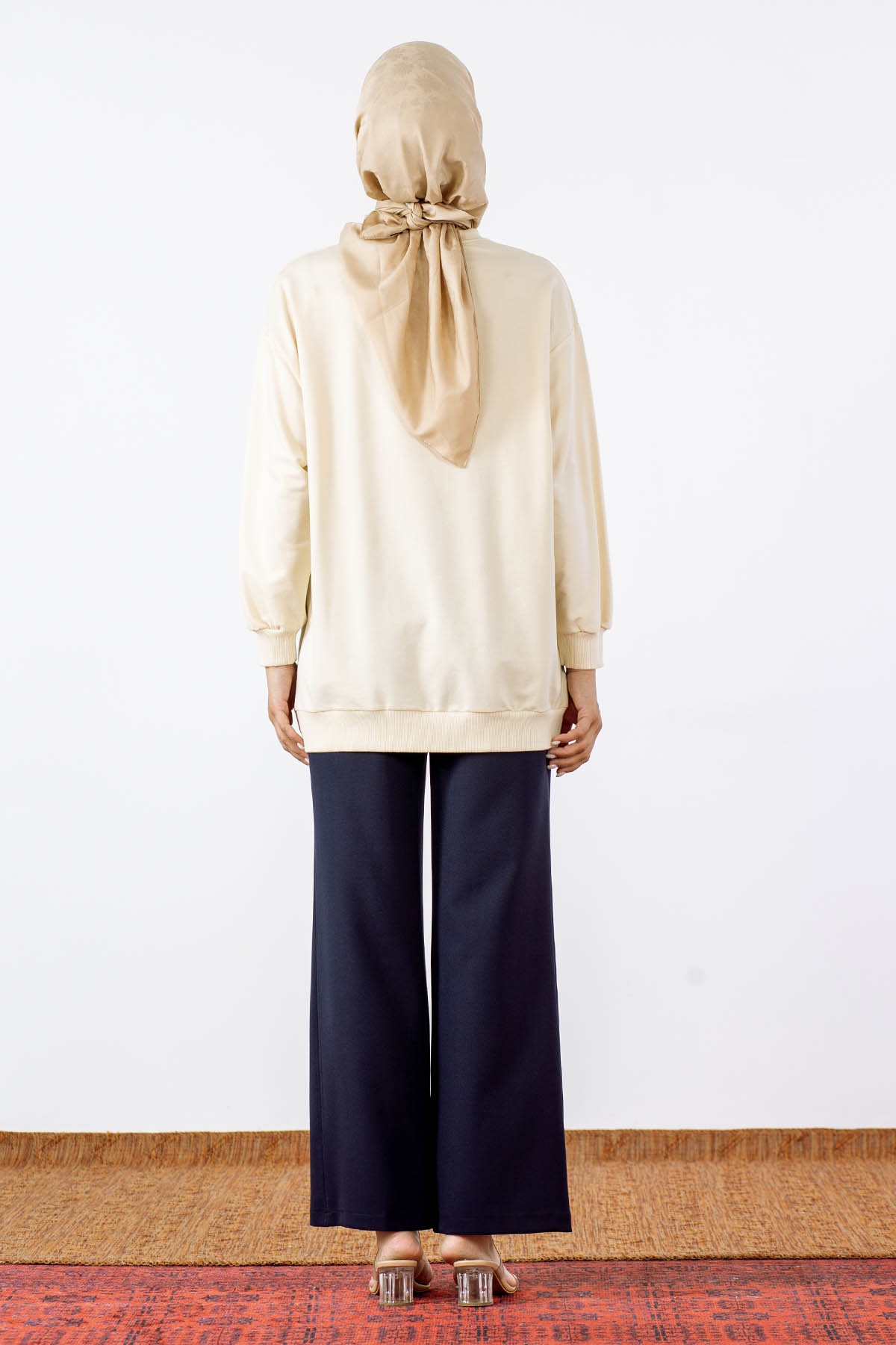 32345 Tunik Tek Baski - Bej - 3