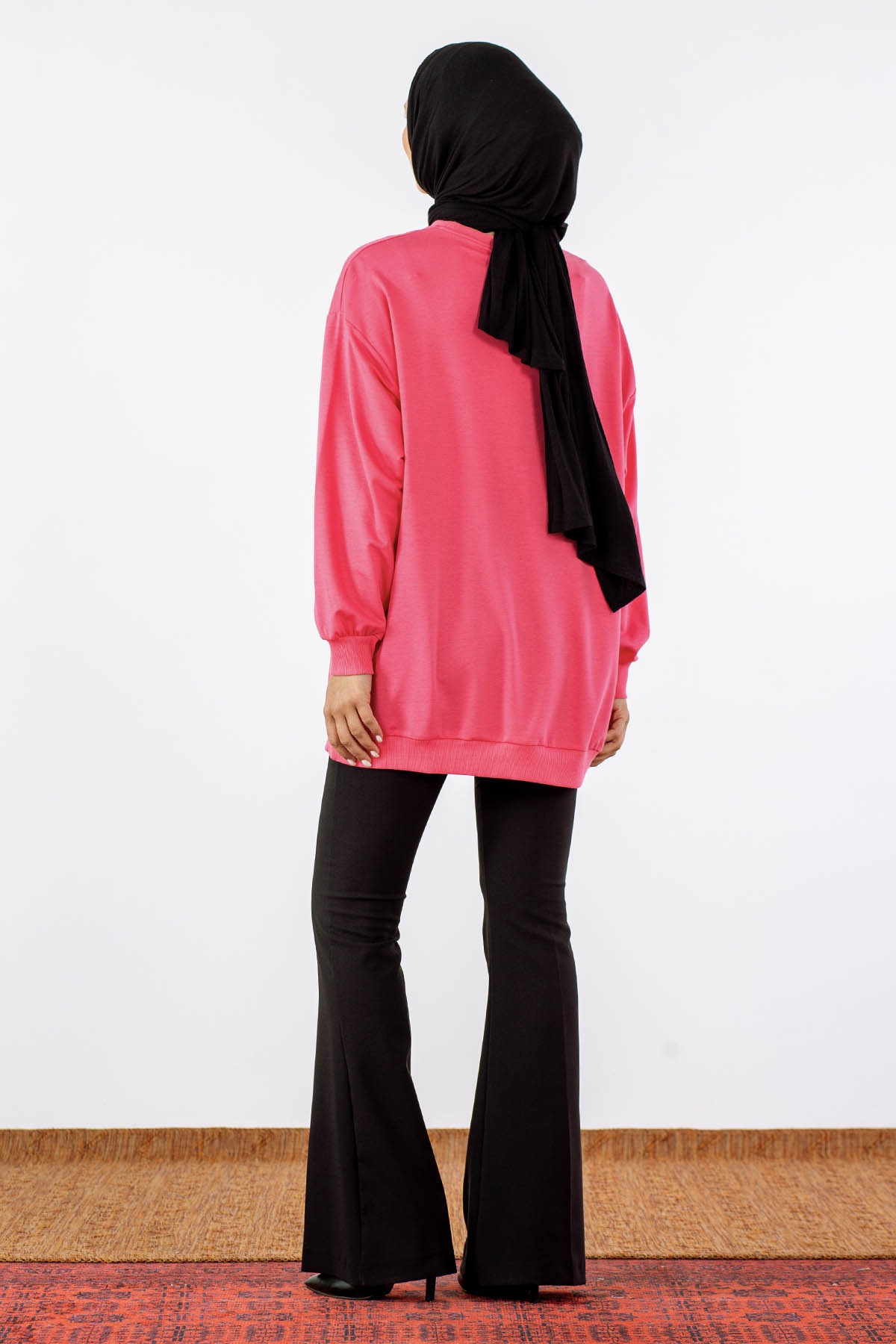 32345 Tunik Tek Baski - Pembe - 4