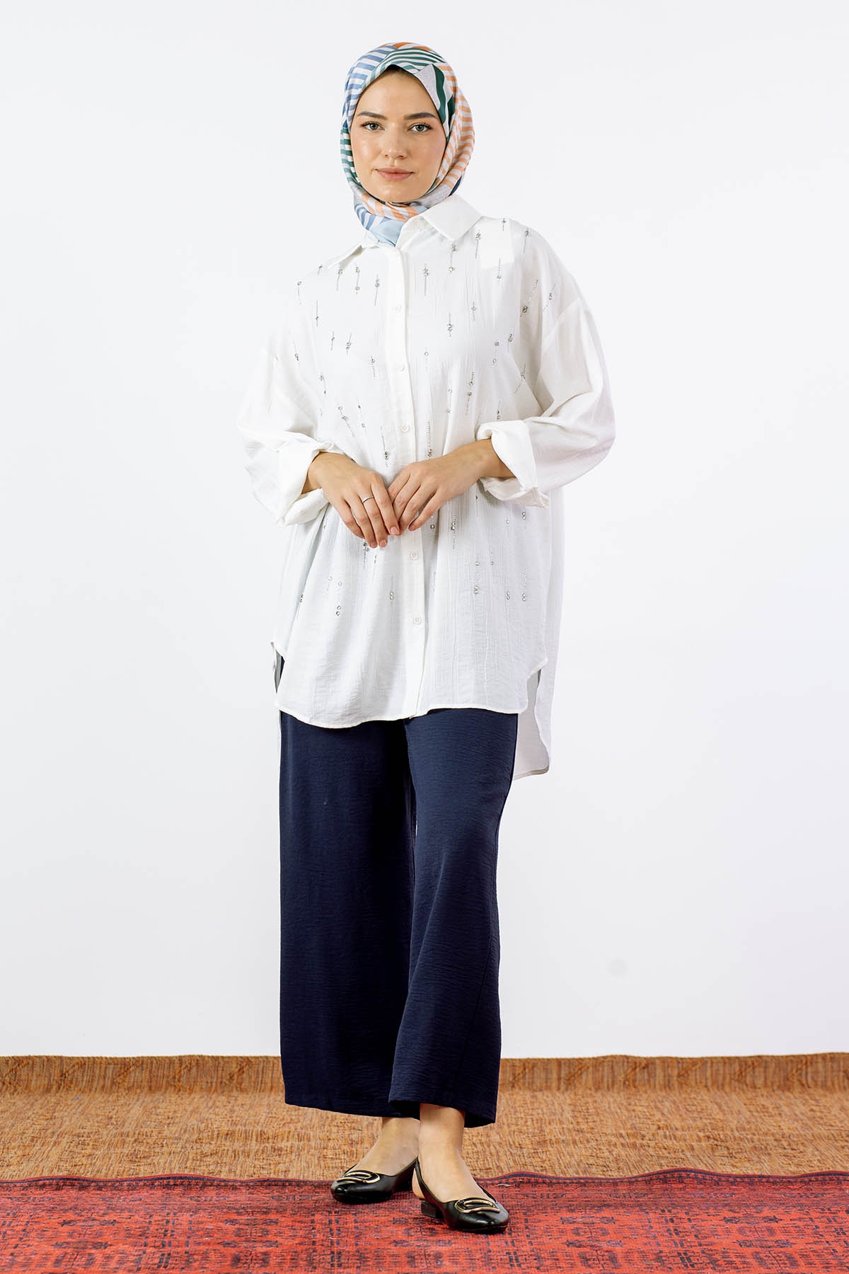 32366 Suyolu Gömlek Tek - Ekru - 1