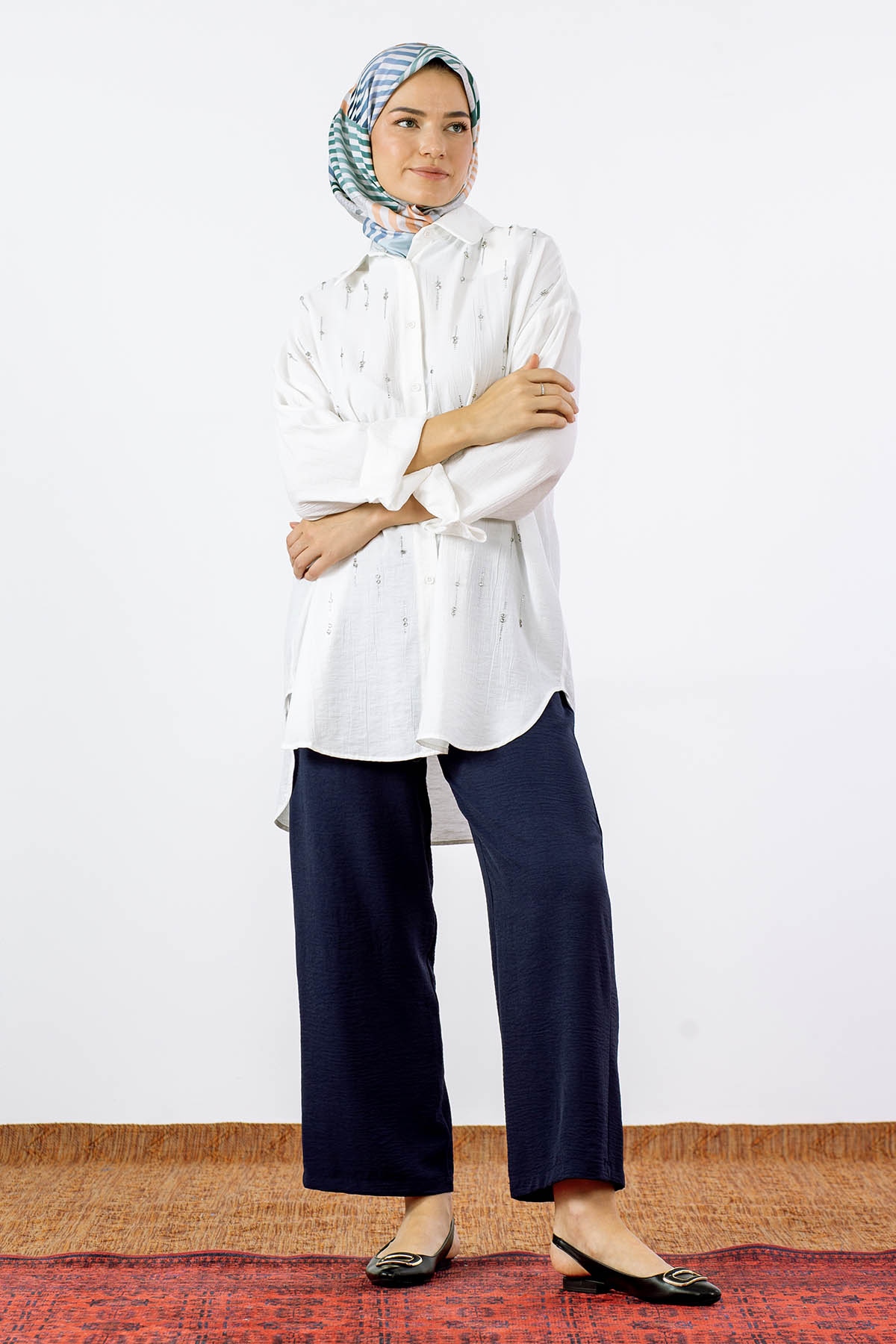 32366 Suyolu Gömlek Tek - Ekru - 3