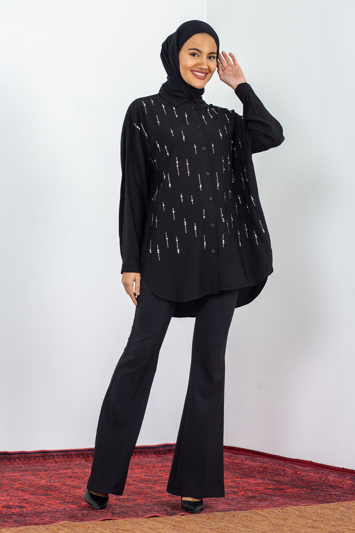 32366 Suyolu Gömlek Tek - Siyah - 1