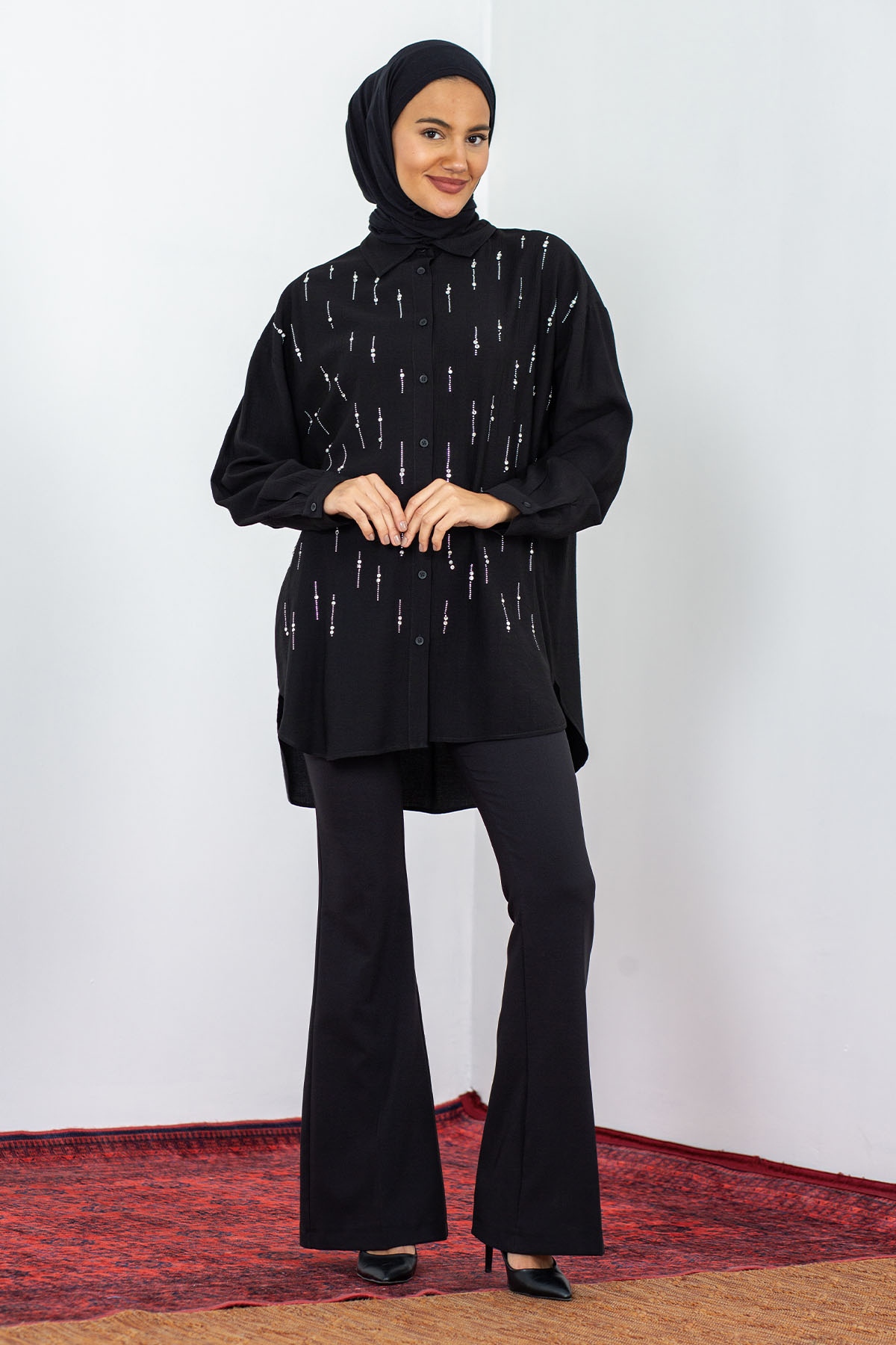 32366 Suyolu Gömlek Tek - Siyah - 2