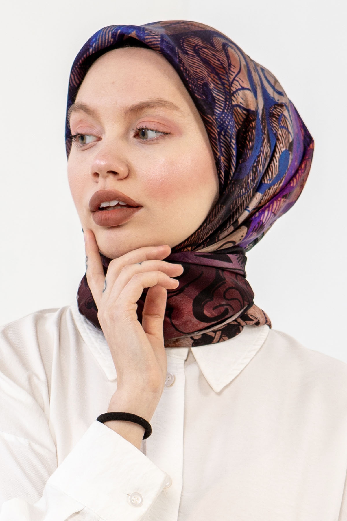 3239 İpek Eşarp 90*90 - Siyah - 2