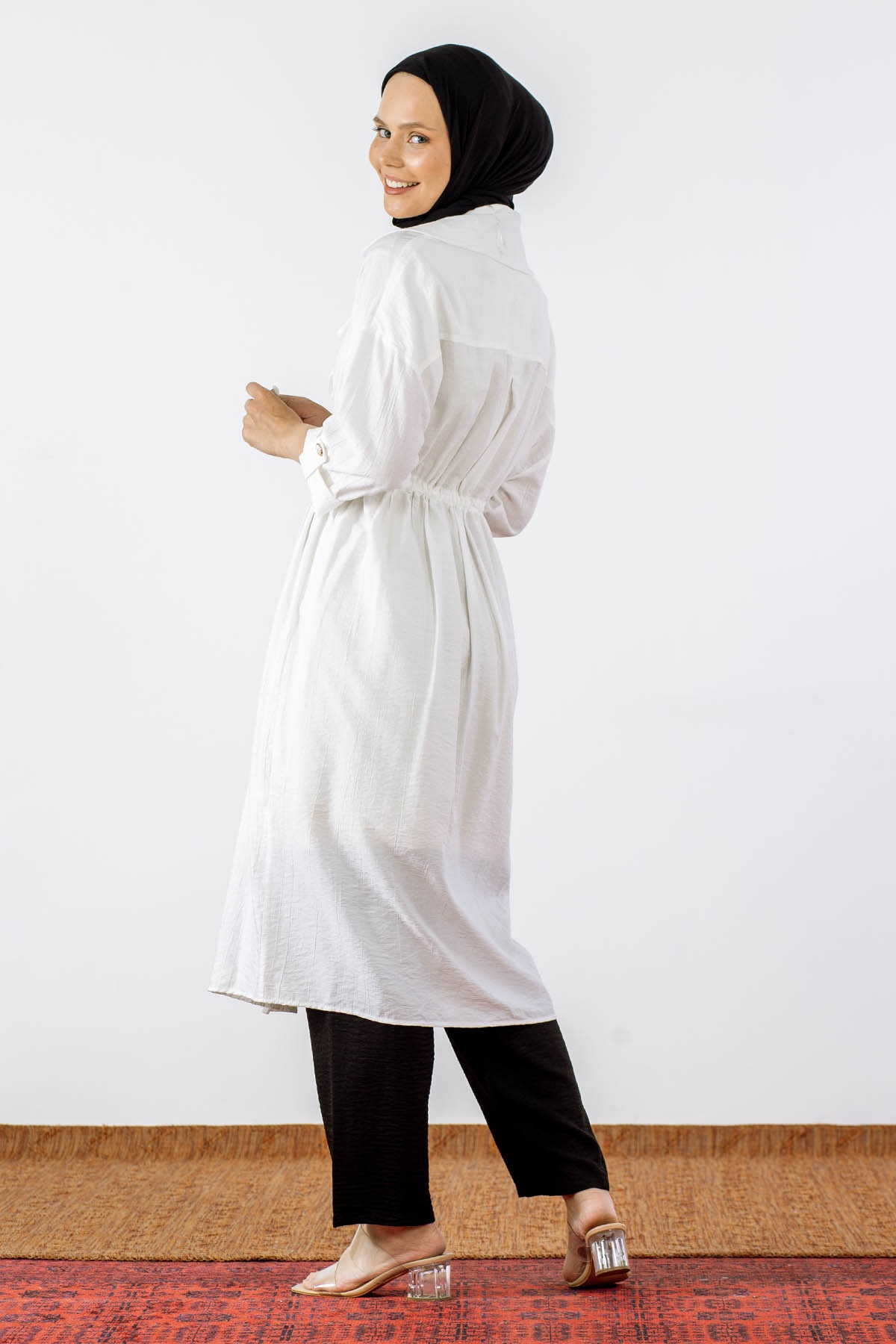 32510 Ceket Yaka Kap Tek - Ekru - 5