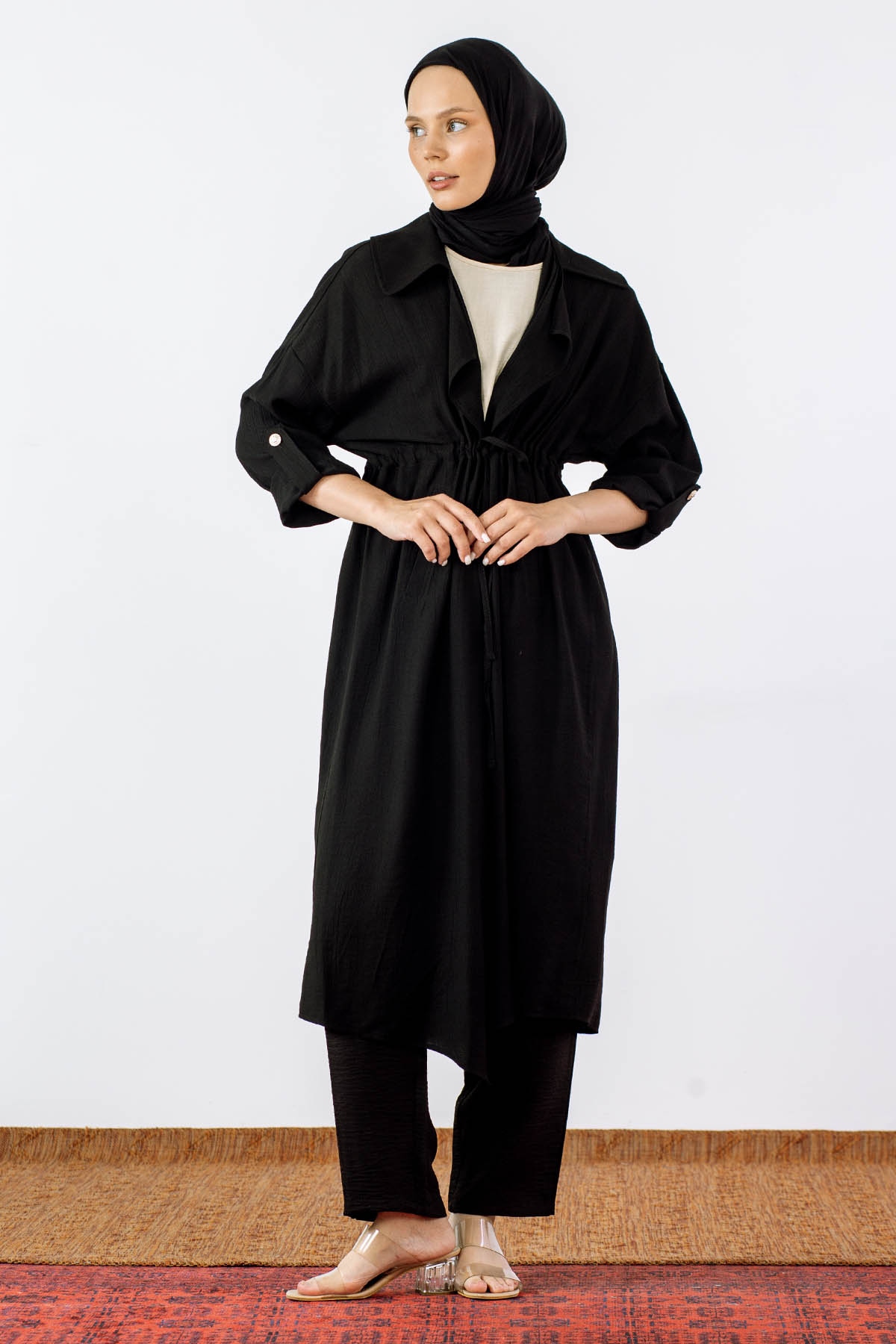 32510 Ceket Yaka Kap Tek - Siyah - 1