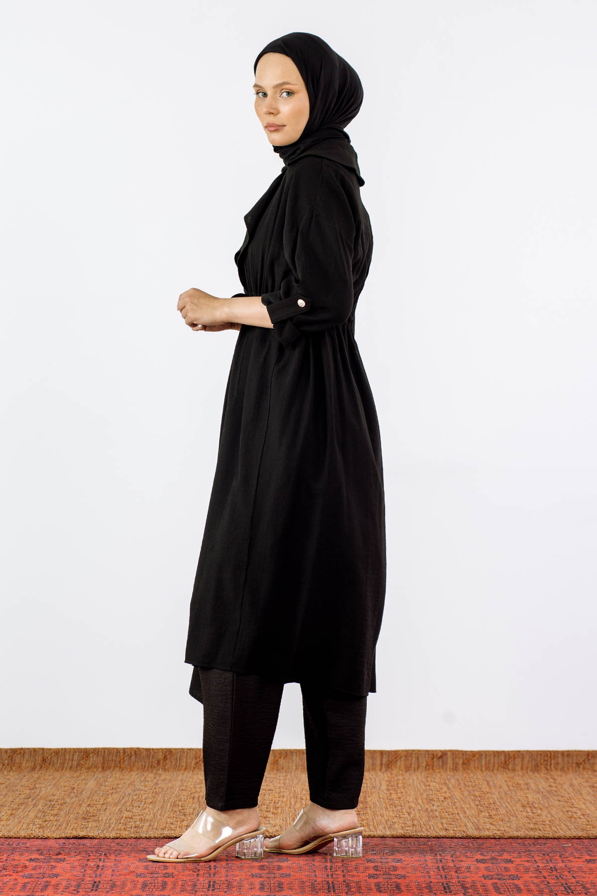 32510 Ceket Yaka Kap Tek - Siyah - 3