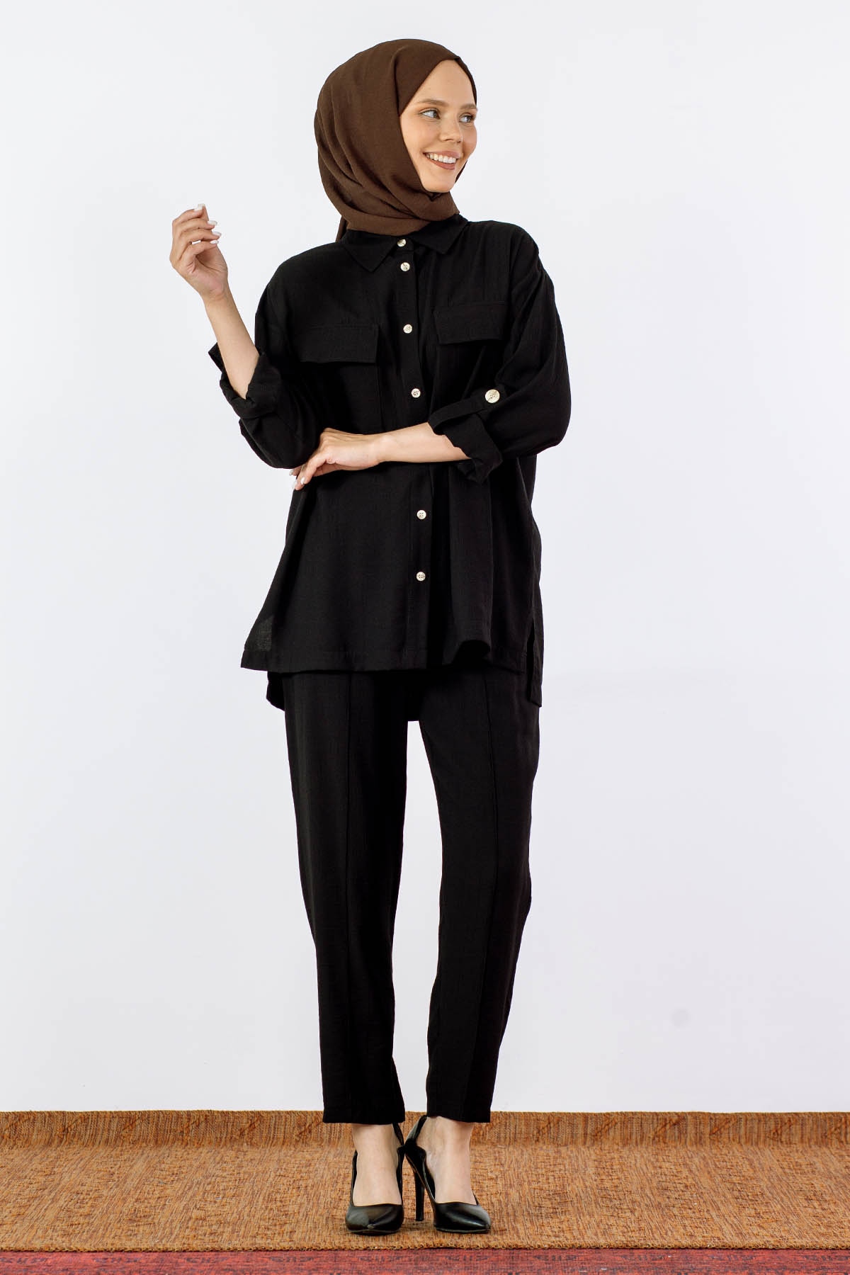 32535 Gömlek Takim S-m-l - Siyah - 1