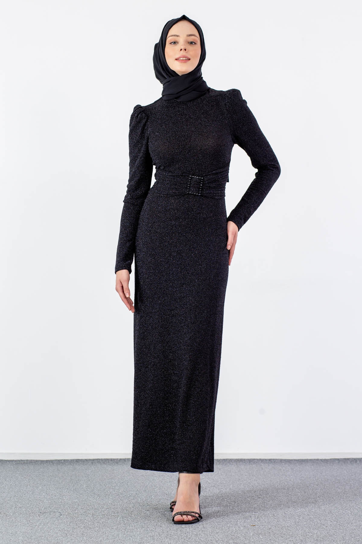 32762 şik Elbise S-m-l - Siyah_sim - 1