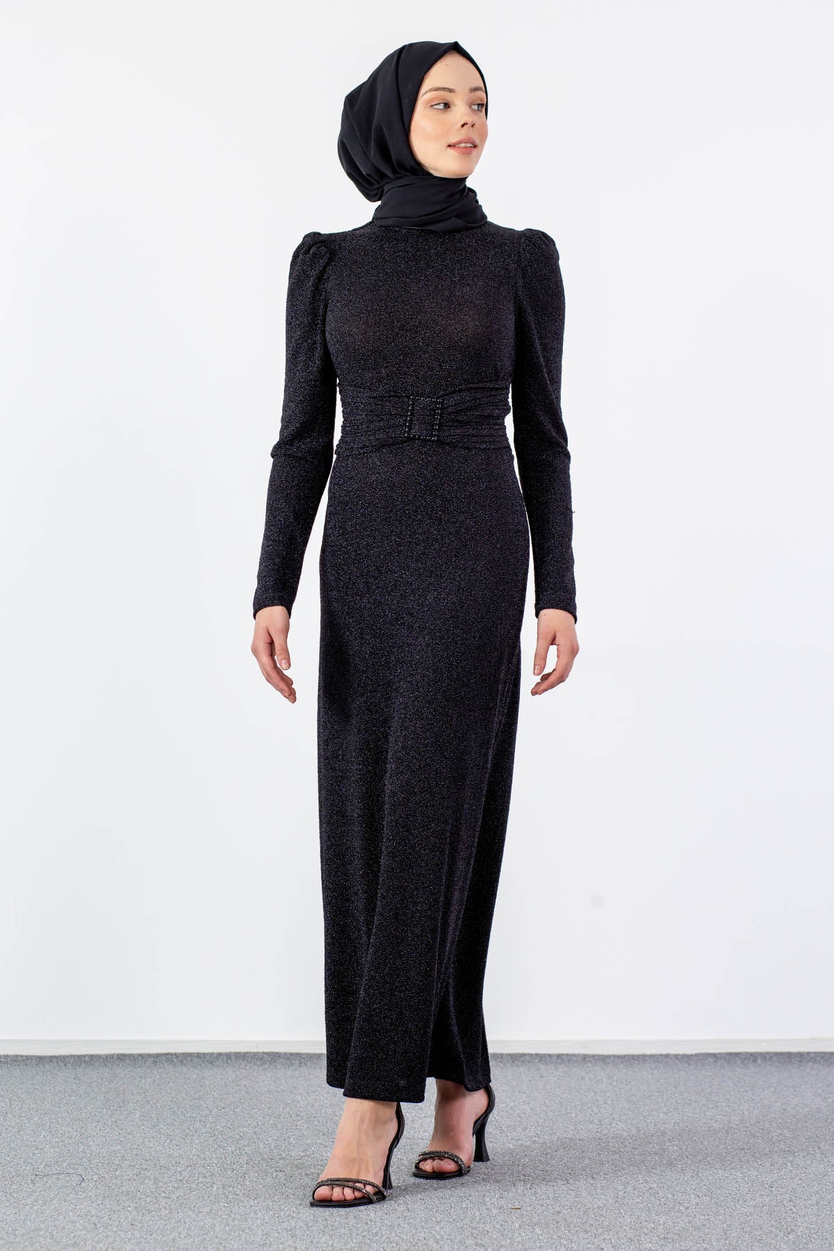 32762 şik Elbise S-m-l - Siyah_sim - 3