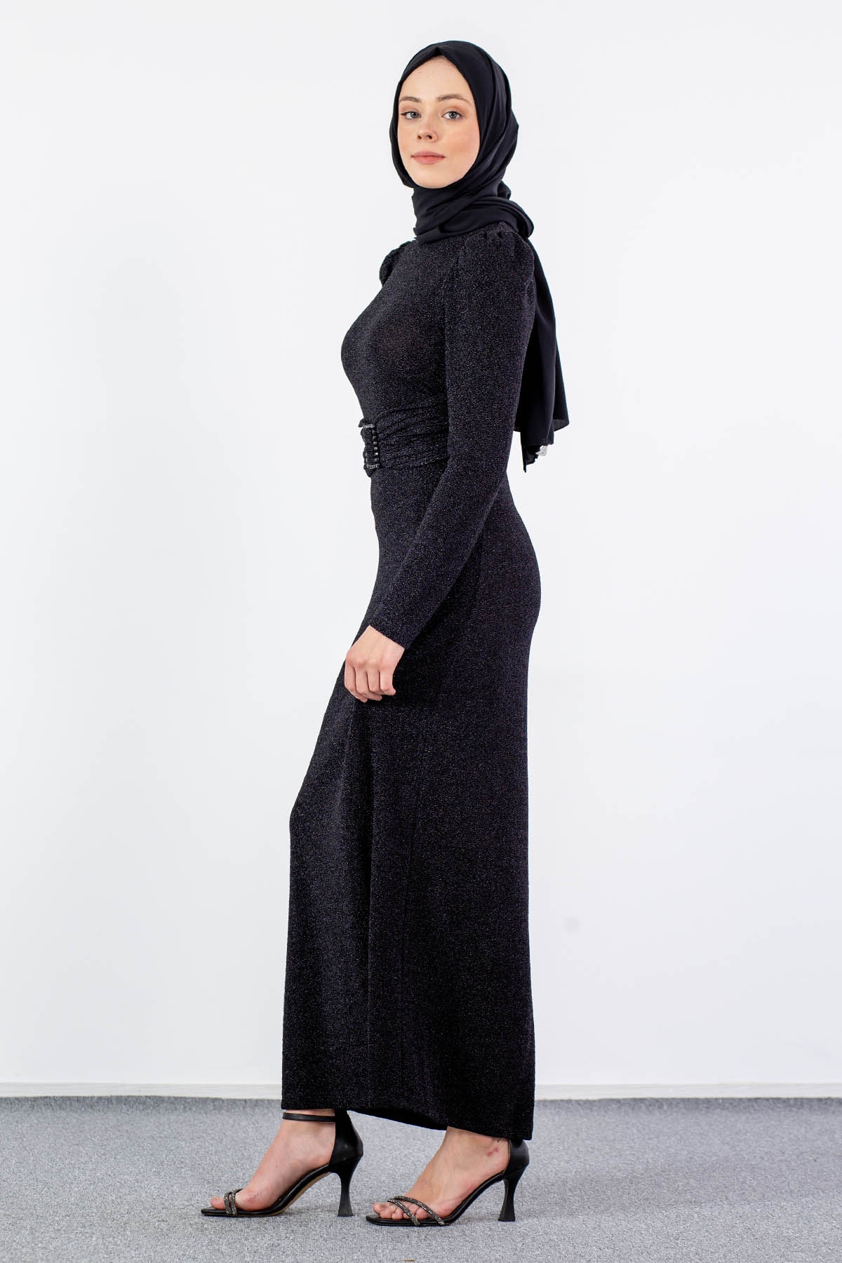 32762 şik Elbise S-m-l - Siyah_sim - 4