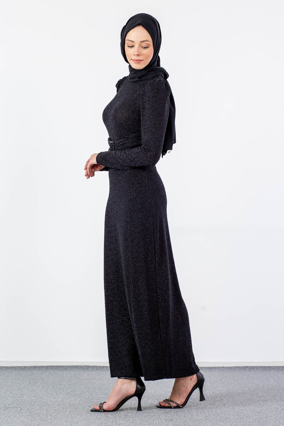 32762 şik Elbise S-m-l - Siyah_sim - 5