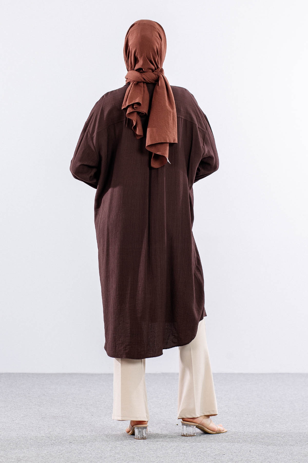 32983 Uzun Tunik Tek - K_kahve - 5