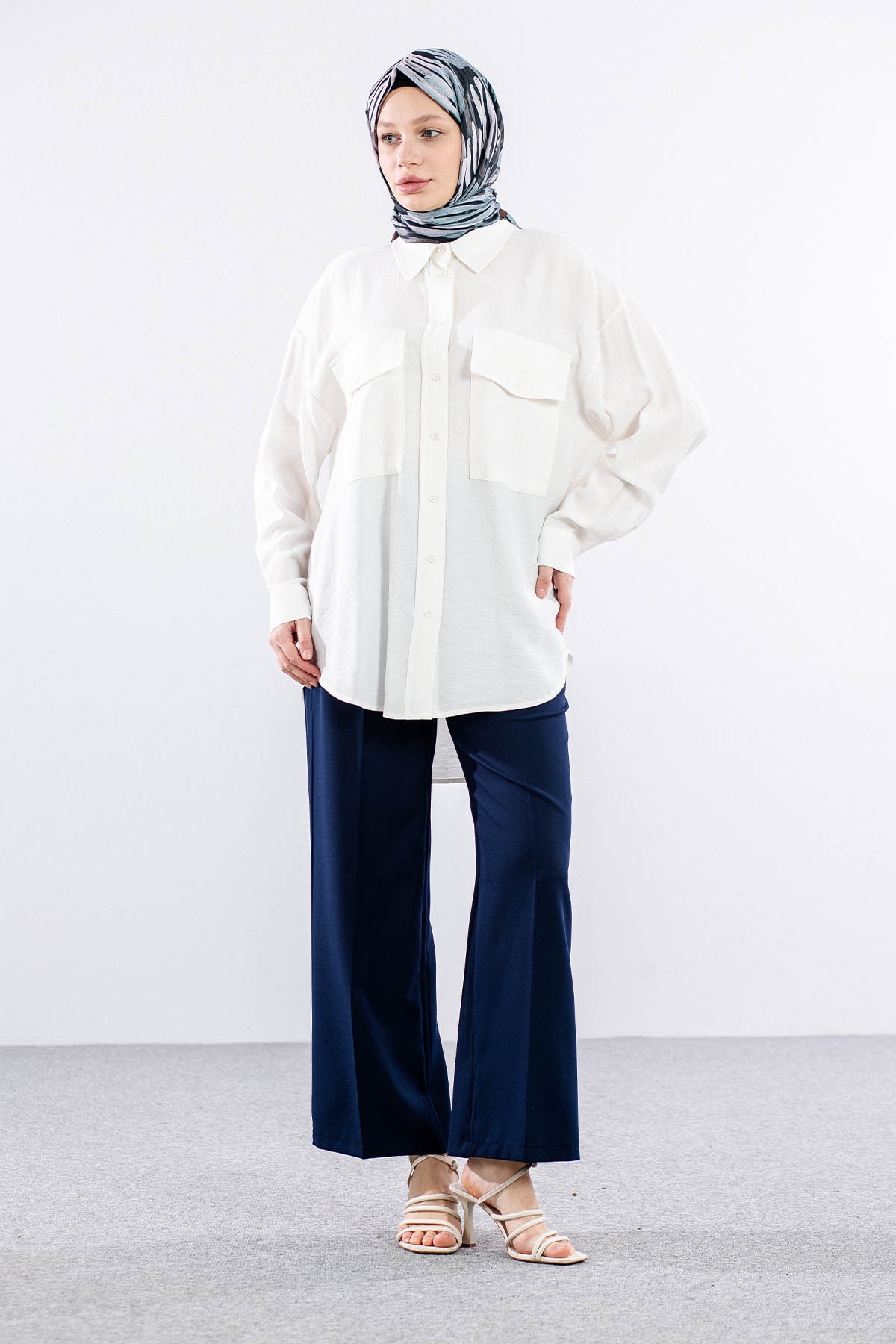 32984 Gömlek Tek Basıc - Ekru - 2