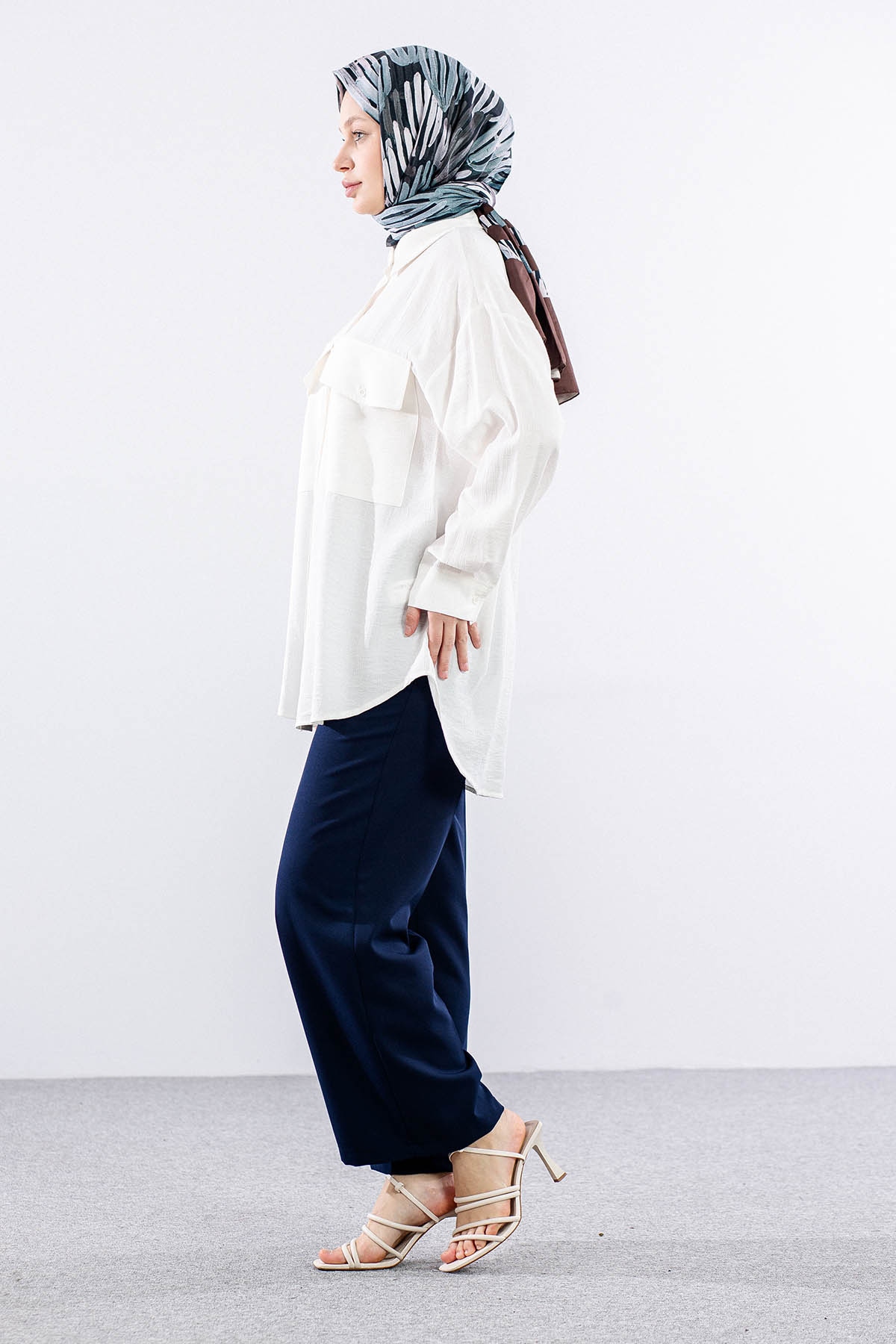 32984 Gömlek Tek Basıc - Ekru - 3