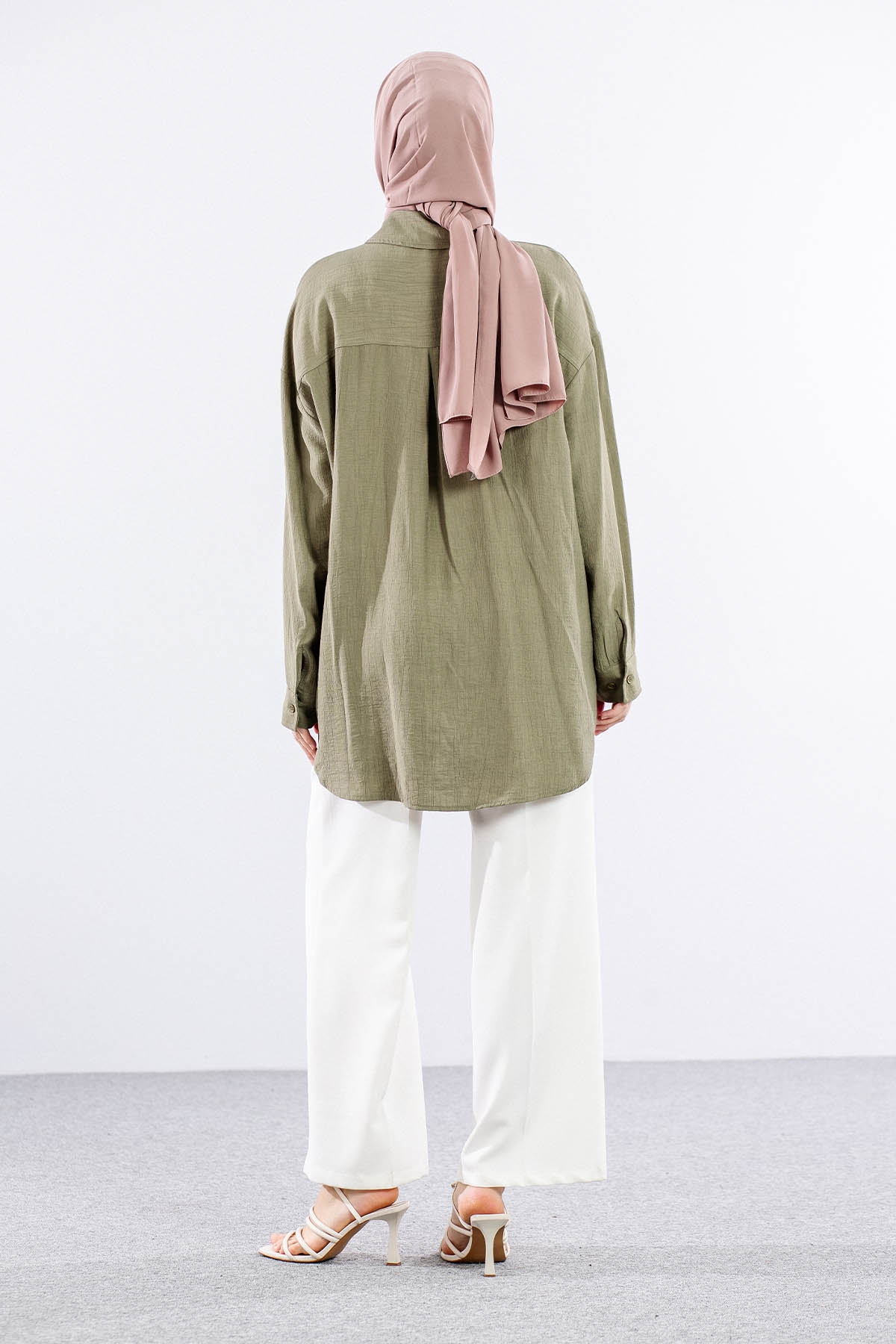 32984 Gömlek Tek Basıc - Haki - 4