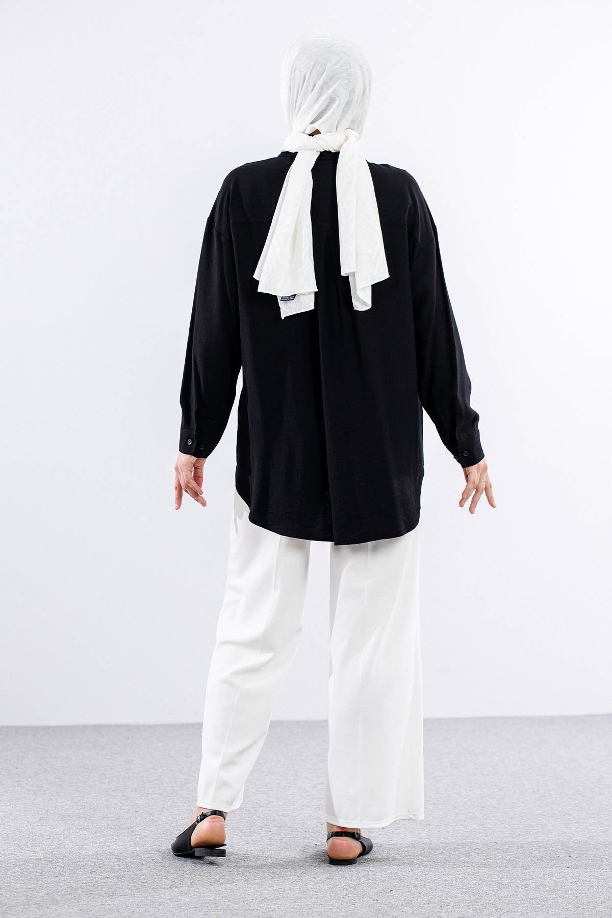 32984 Gömlek Tek Basıc - Siyah - 4