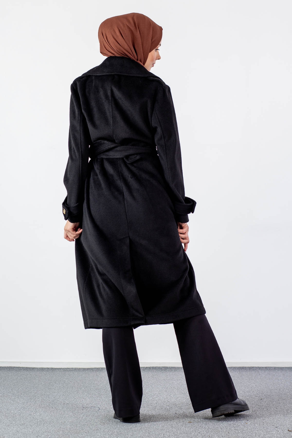 33064 Kaşe Kaban S-m-m-l - Siyah - 5