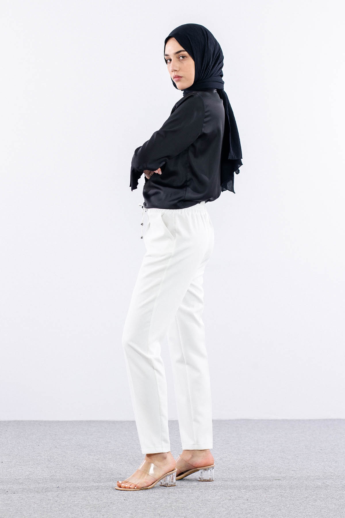 3312 Pantolon 38-48 - Ekru  - - 3