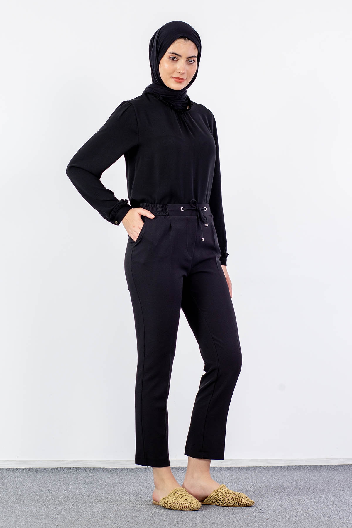 3312 Pantolon 38-48 - Siyah -- - 3