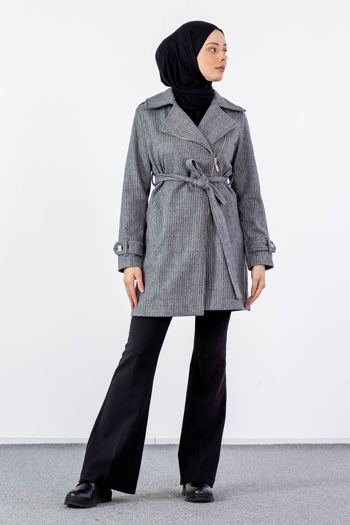 33143 çizgili Kap S-m-l-xl - Gri - 1