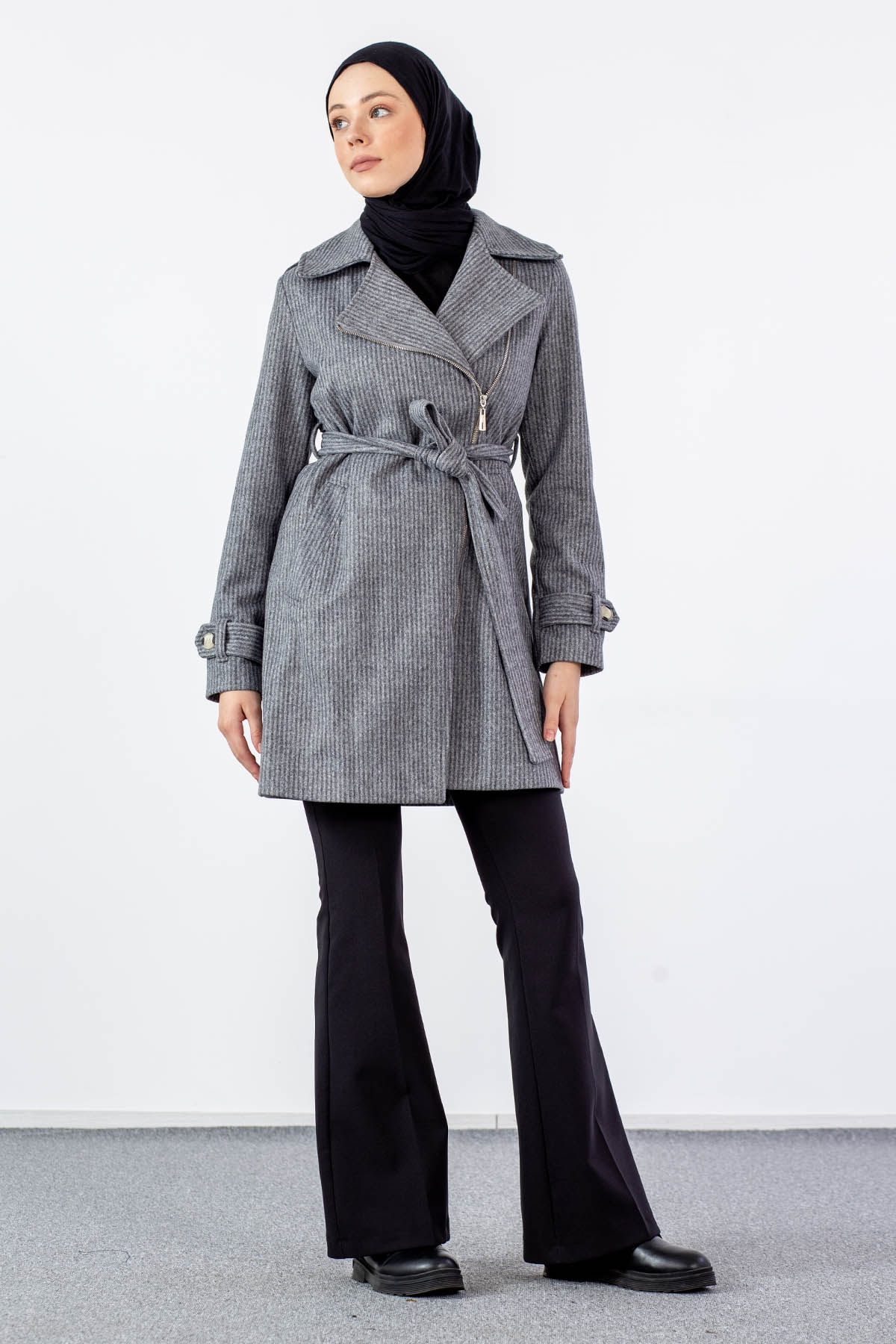 33143 çizgili Kap S-m-l-xl - Gri - 2