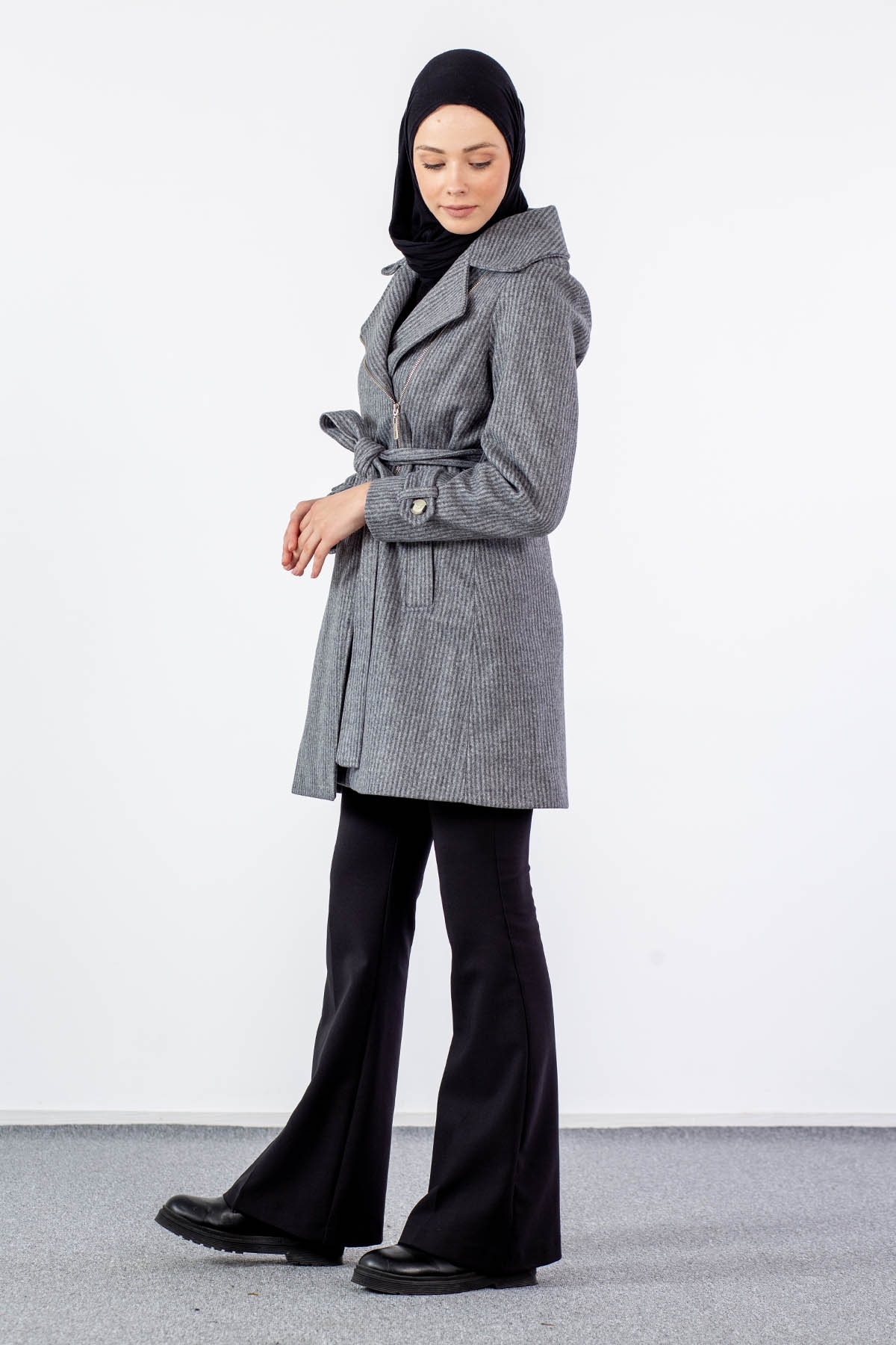 33143 çizgili Kap S-m-l-xl - Gri - 4