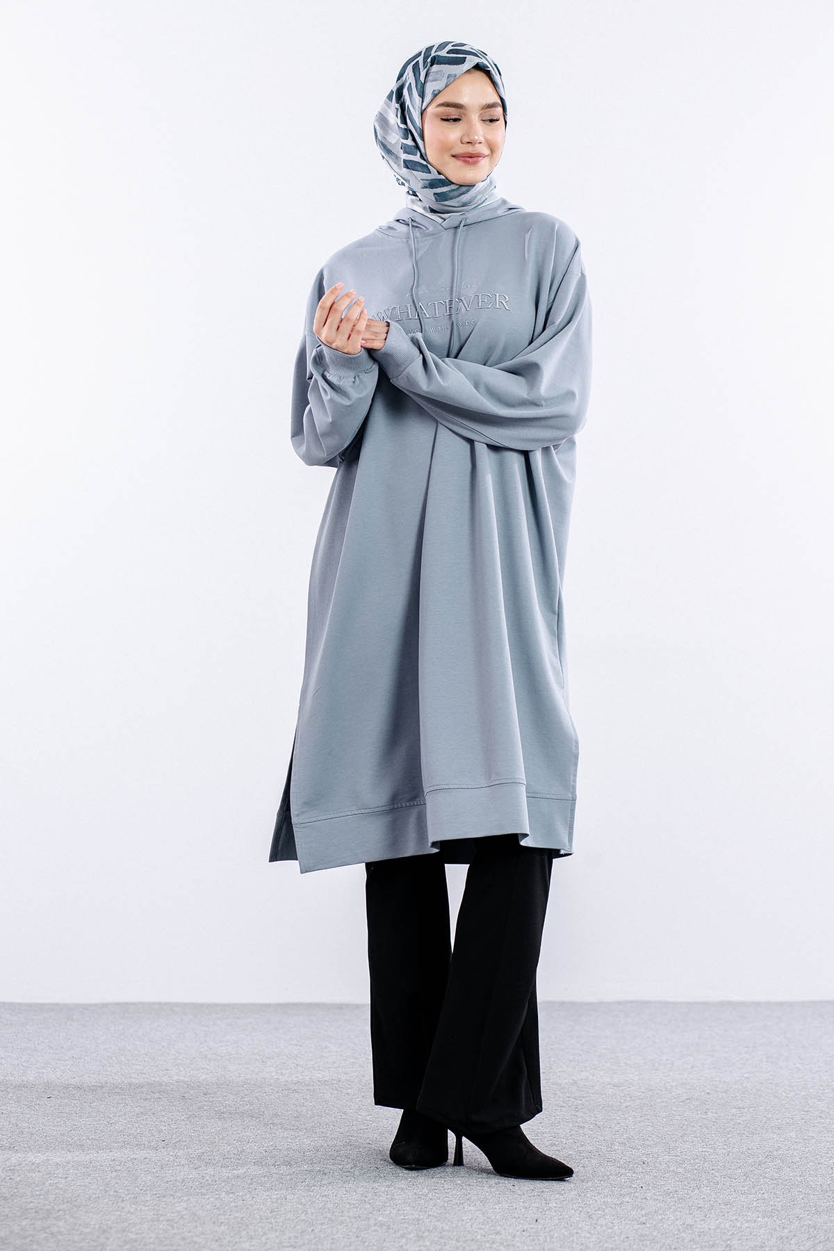 33201 Kapş Tunik Tek - A_gri - 1