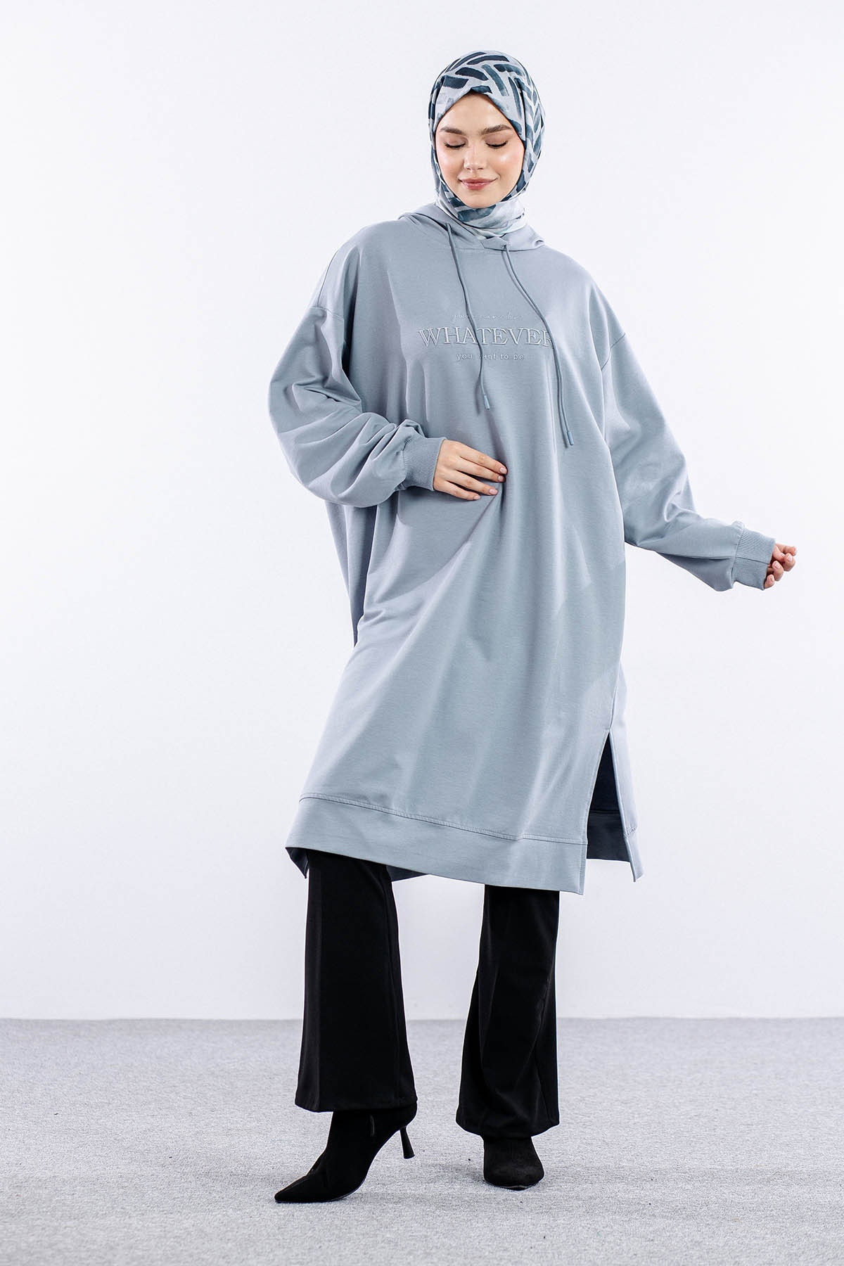 33201 Kapş Tunik Tek - A_gri - 2