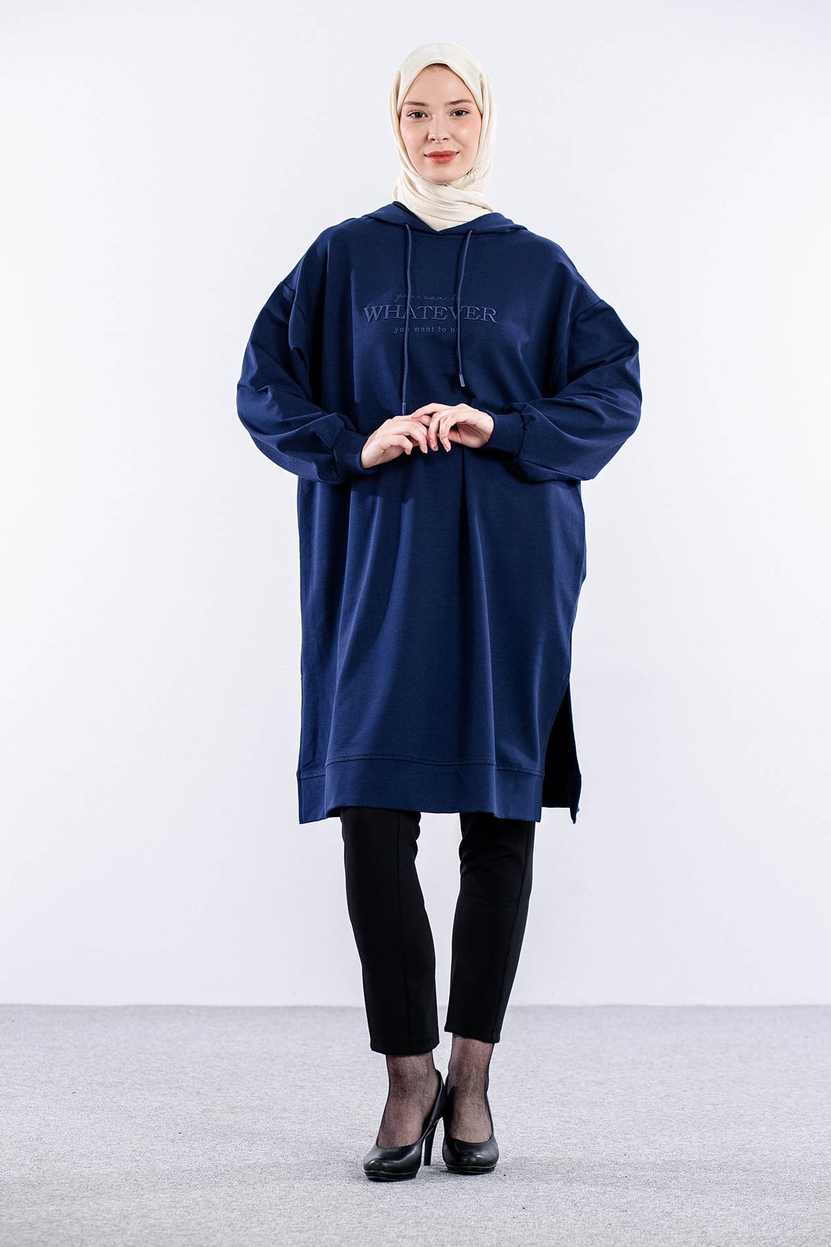 33201 Kapş Tunik Tek - Lacivert - 1