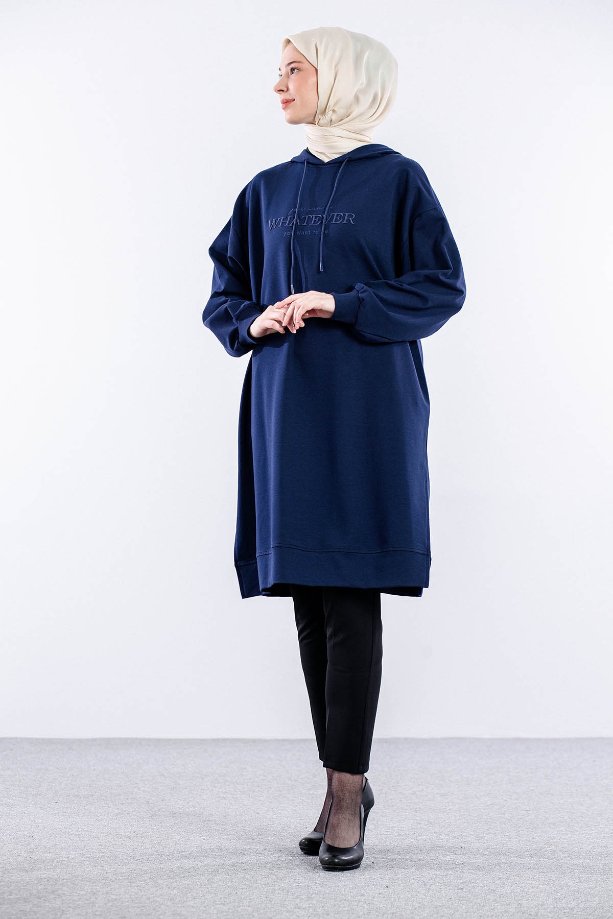 33201 Kapş Tunik Tek - Lacivert - 3