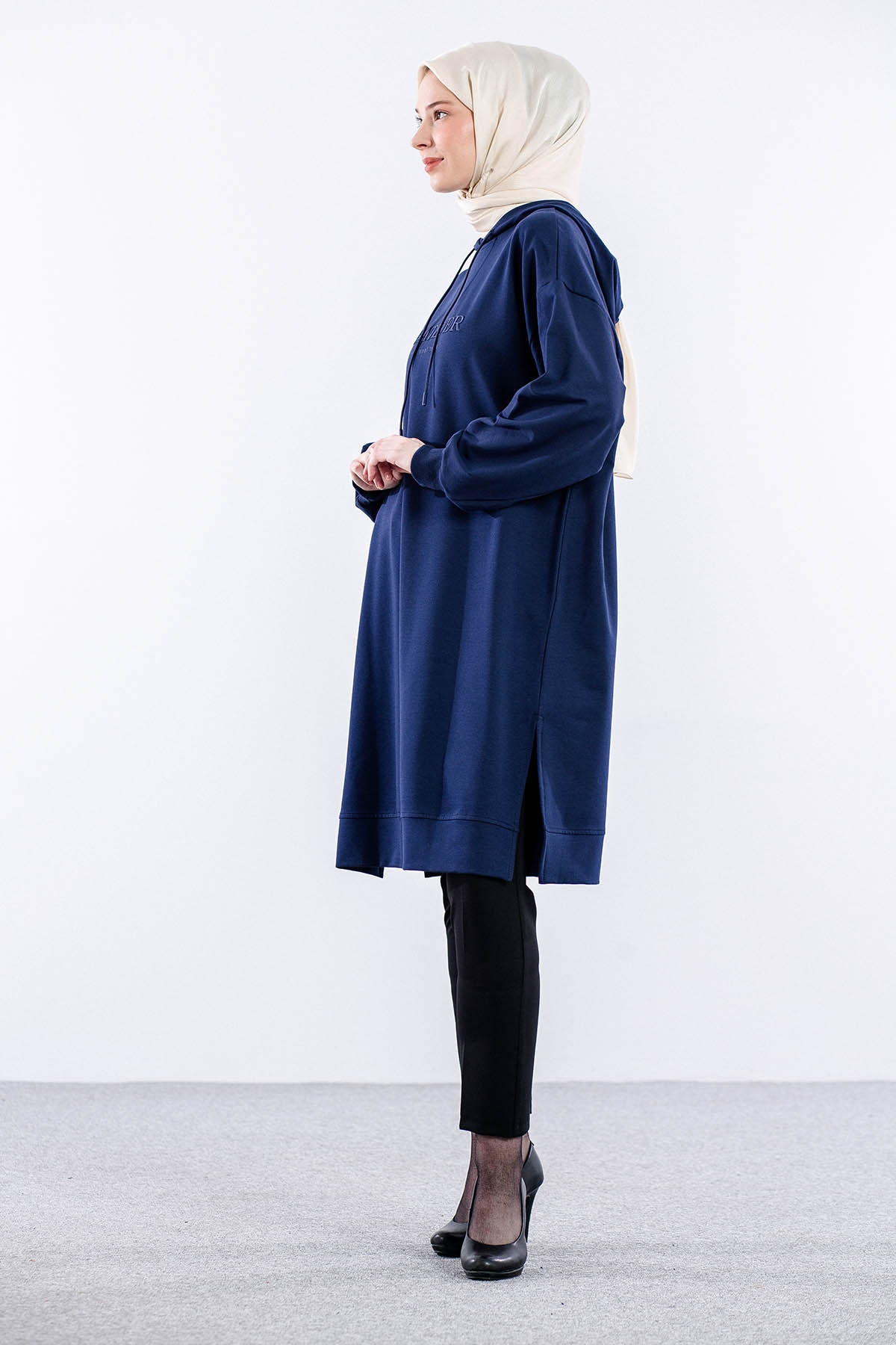 33201 Kapş Tunik Tek - Lacivert - 4