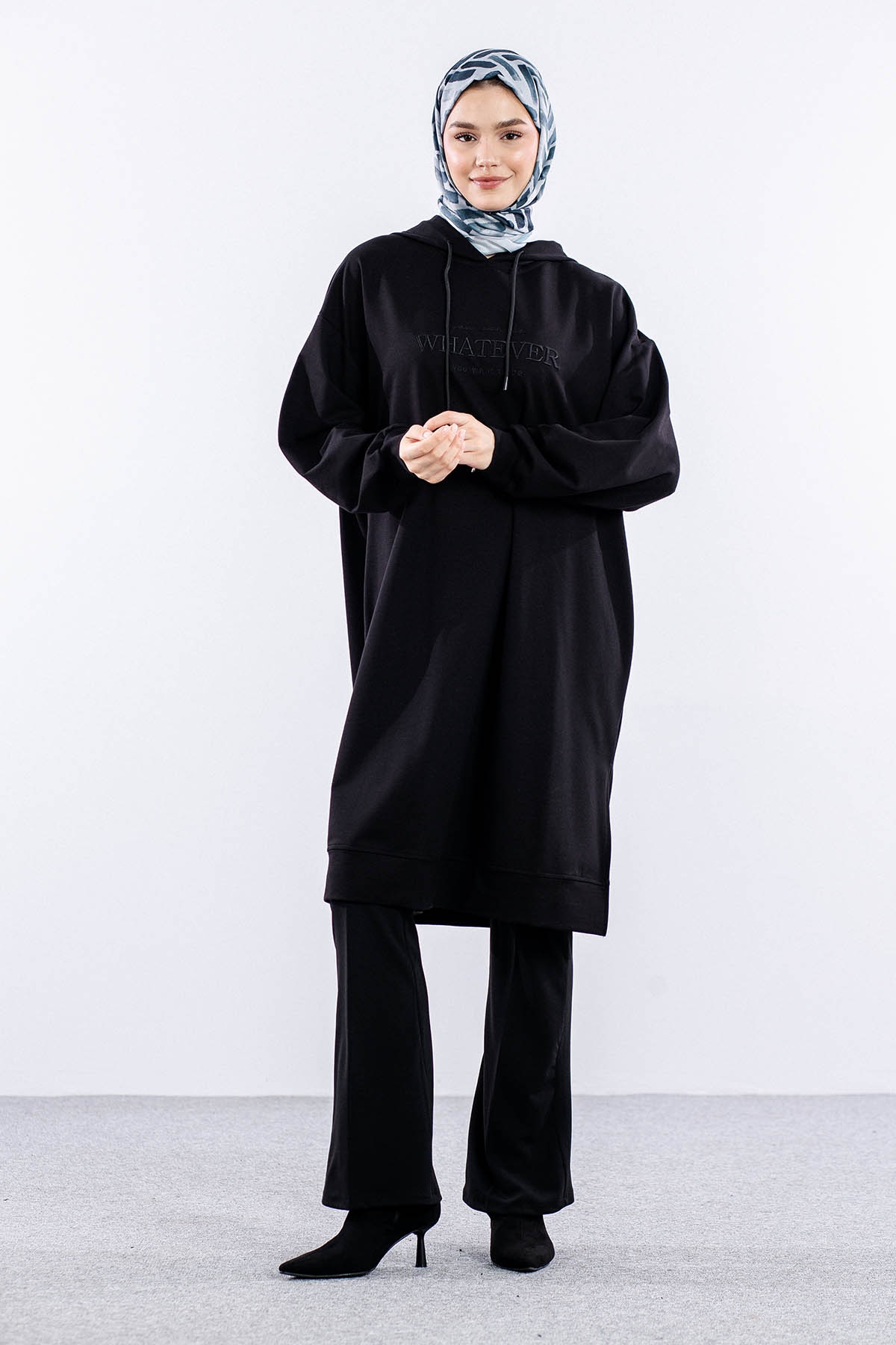 33201 Kapş Tunik Tek - Siyah - 2